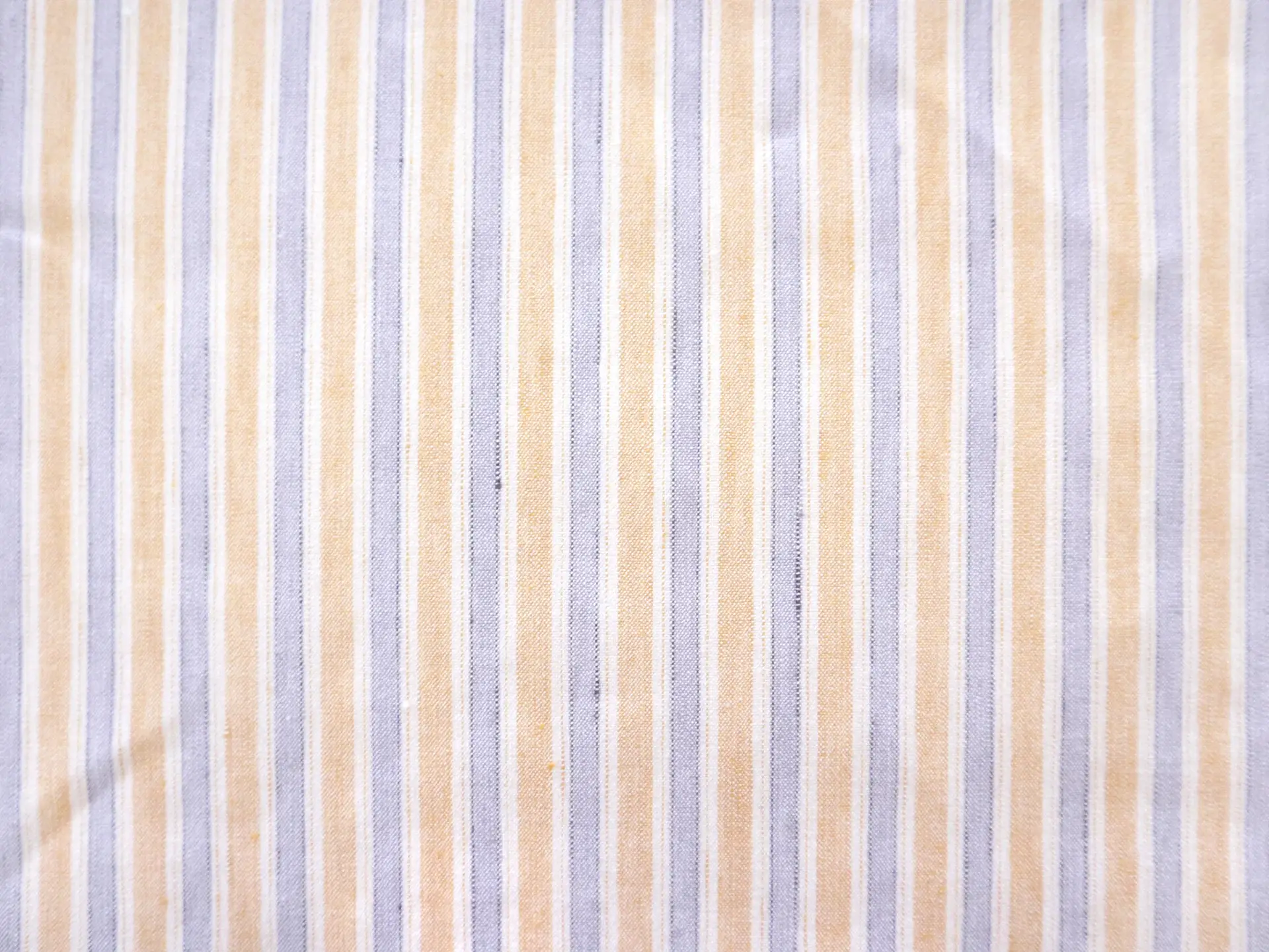 Stretch Linen with Multi Track Stripes in Yellow