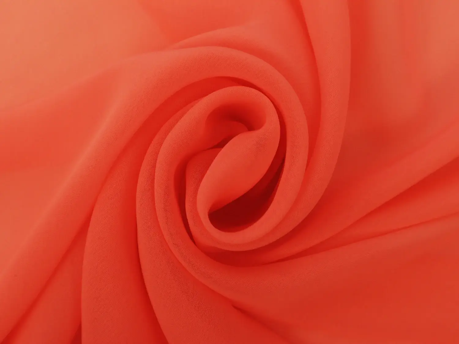 Sheer Polyester Georgette in Neon Peach