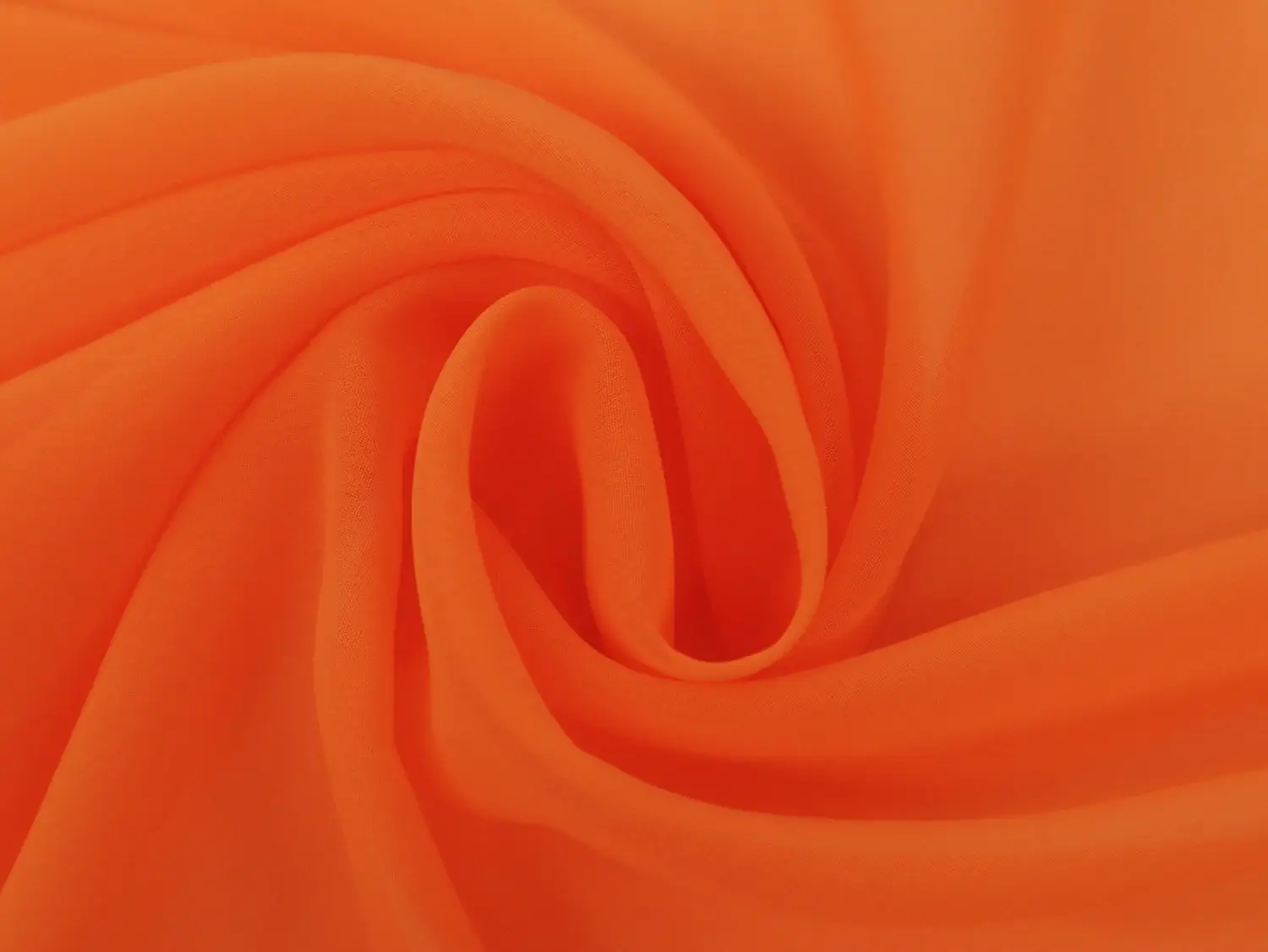 Sheer Polyester Georgette in Neon Orange
