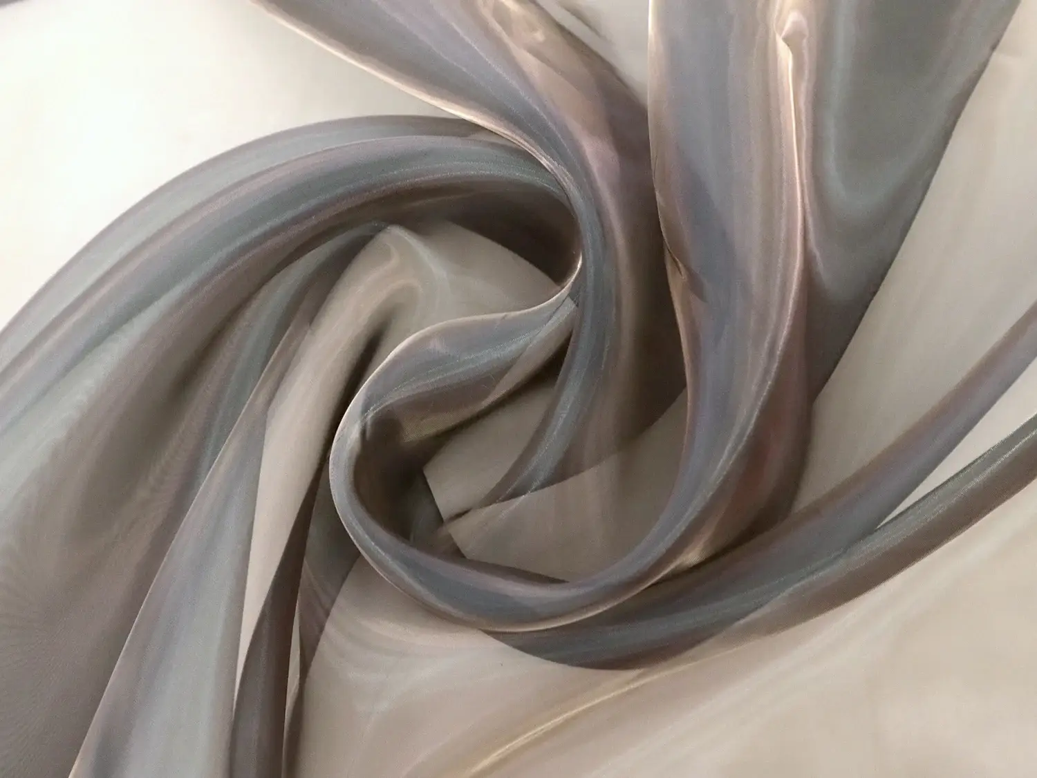 Iridescent Polyester Organza Onion Skin in Purple Taupe