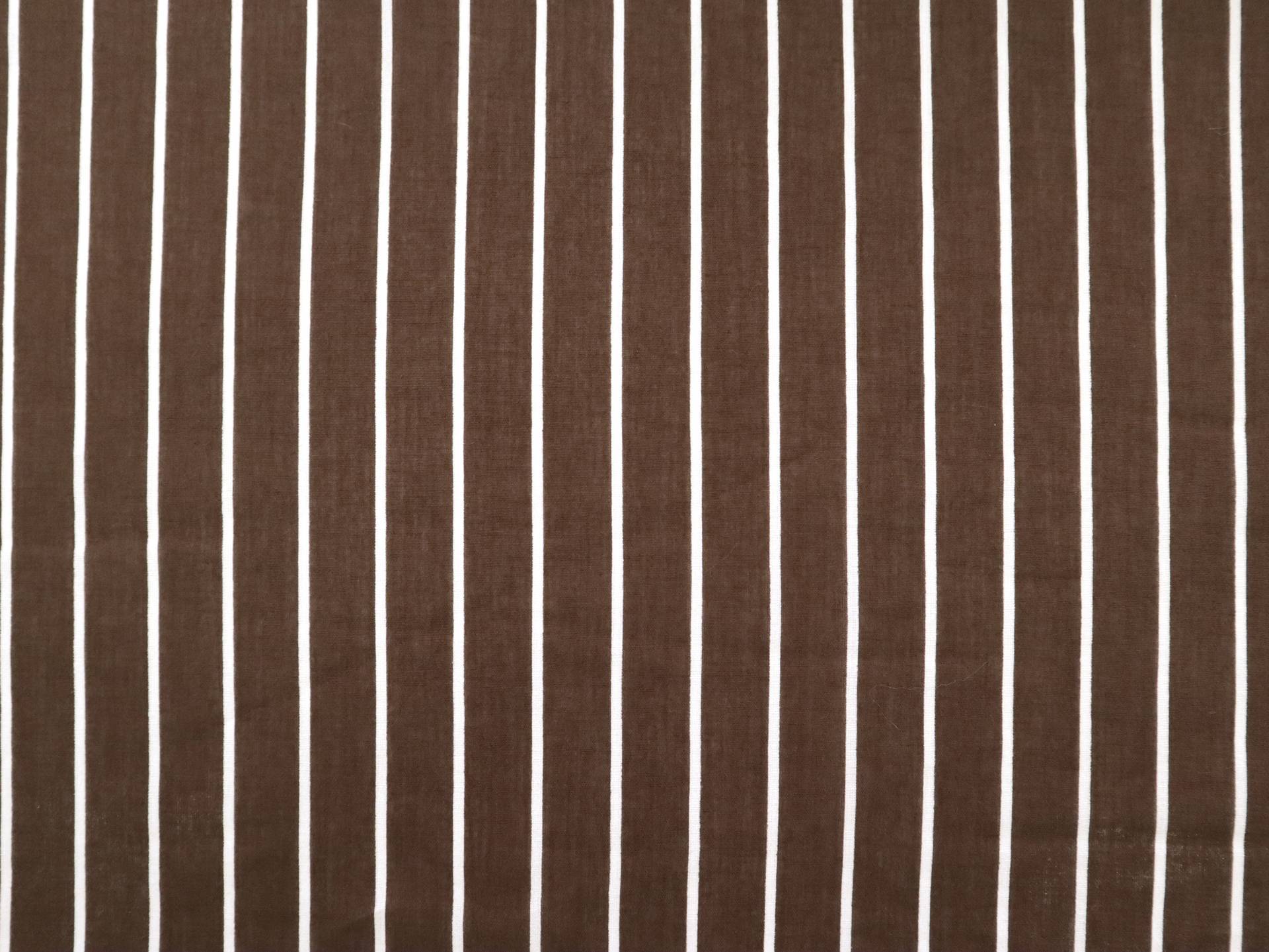 Striped Cotton Voile in Brown & White