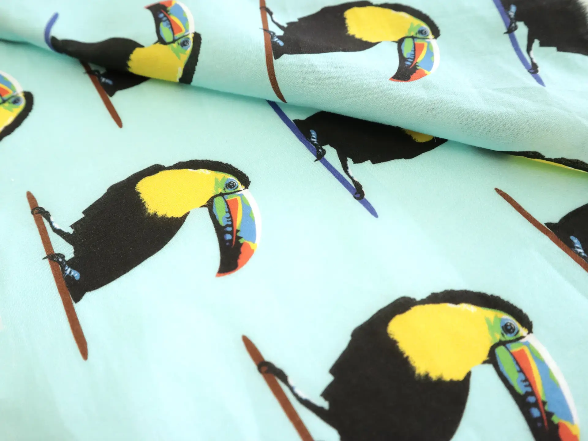 Cotton Lawn with Toucan Birds Print