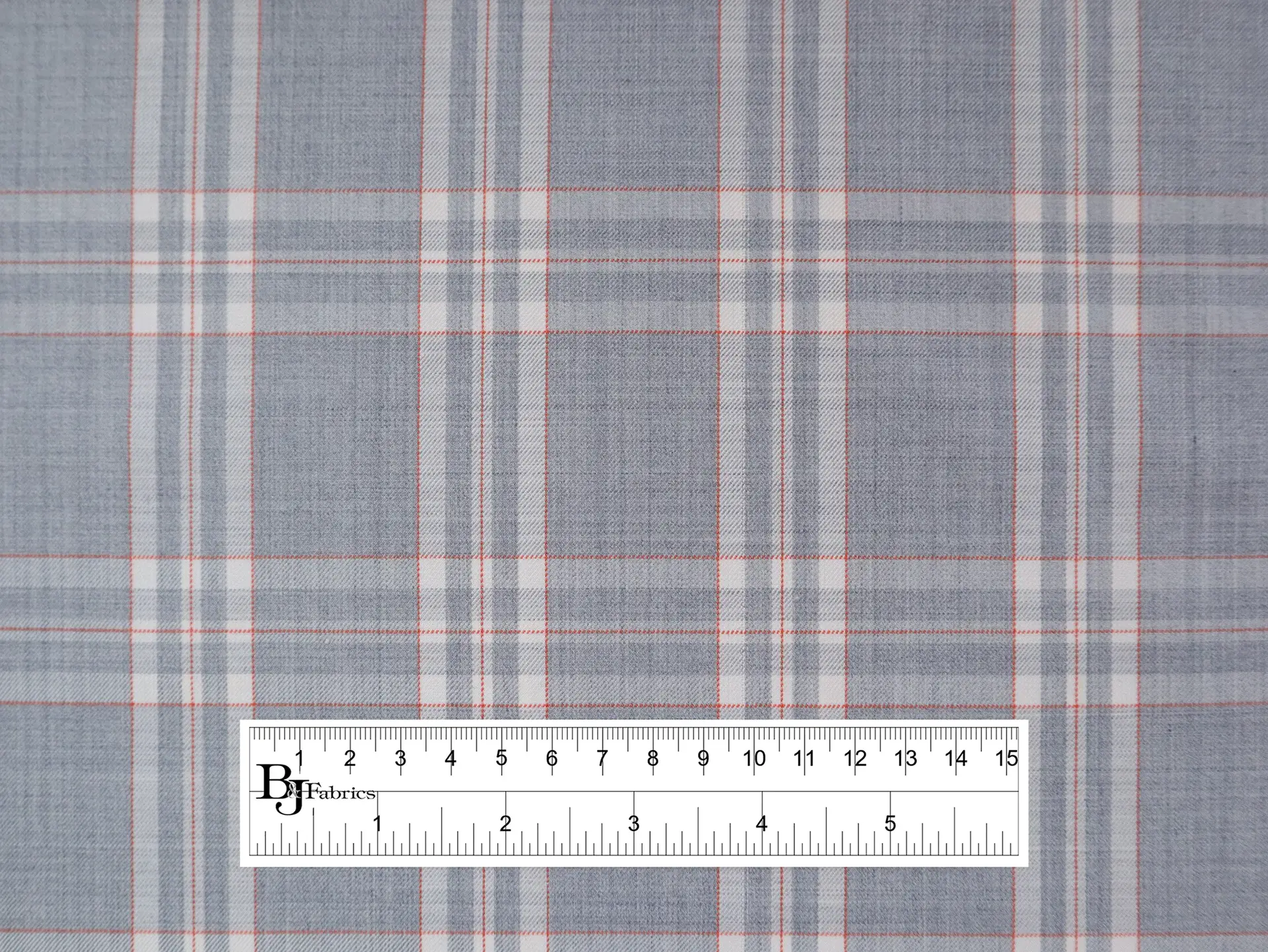 Super Fine Wool Blend Plaid Suiting in Grey