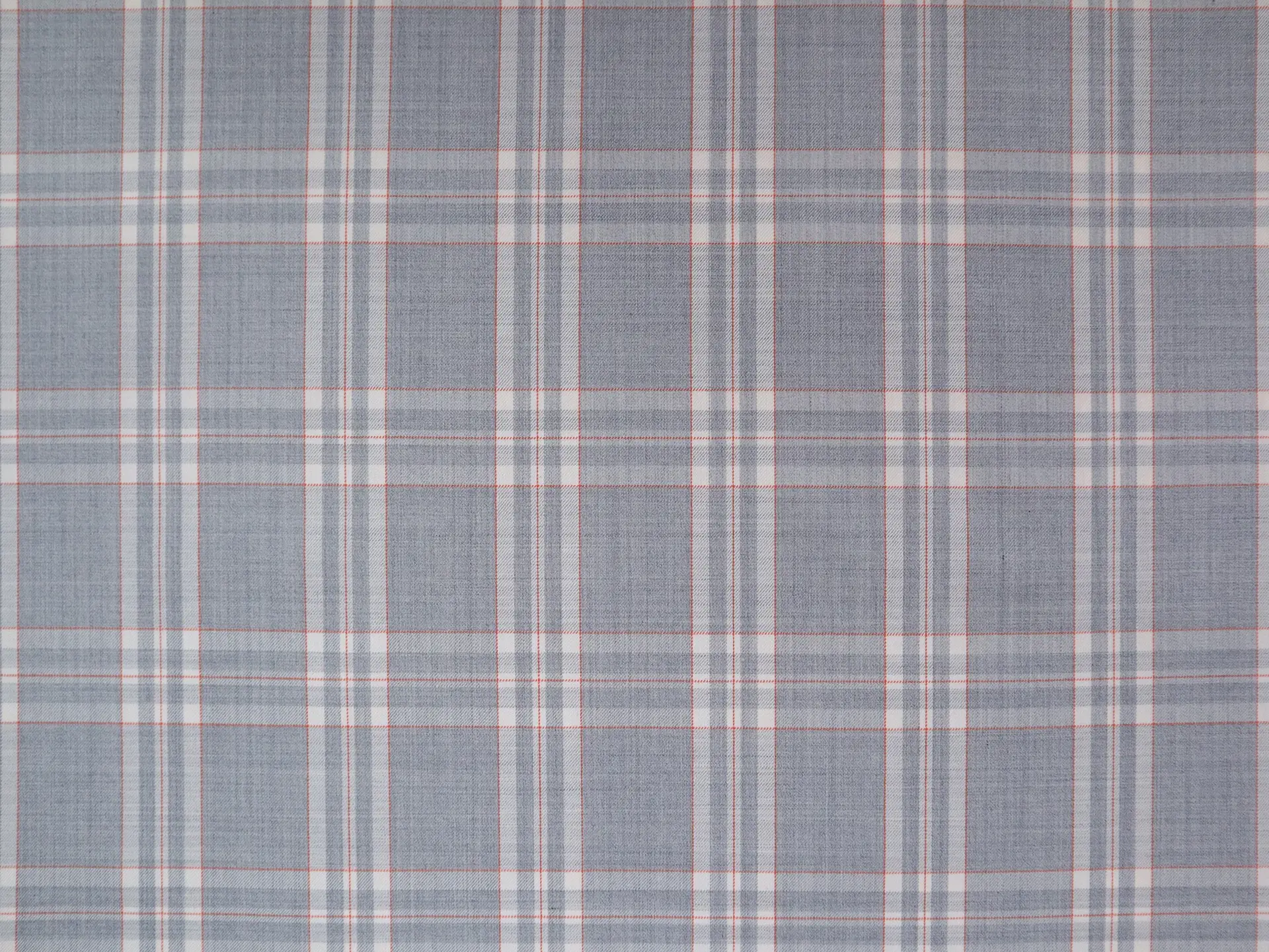 Super Fine Wool Blend Plaid Suiting in Grey