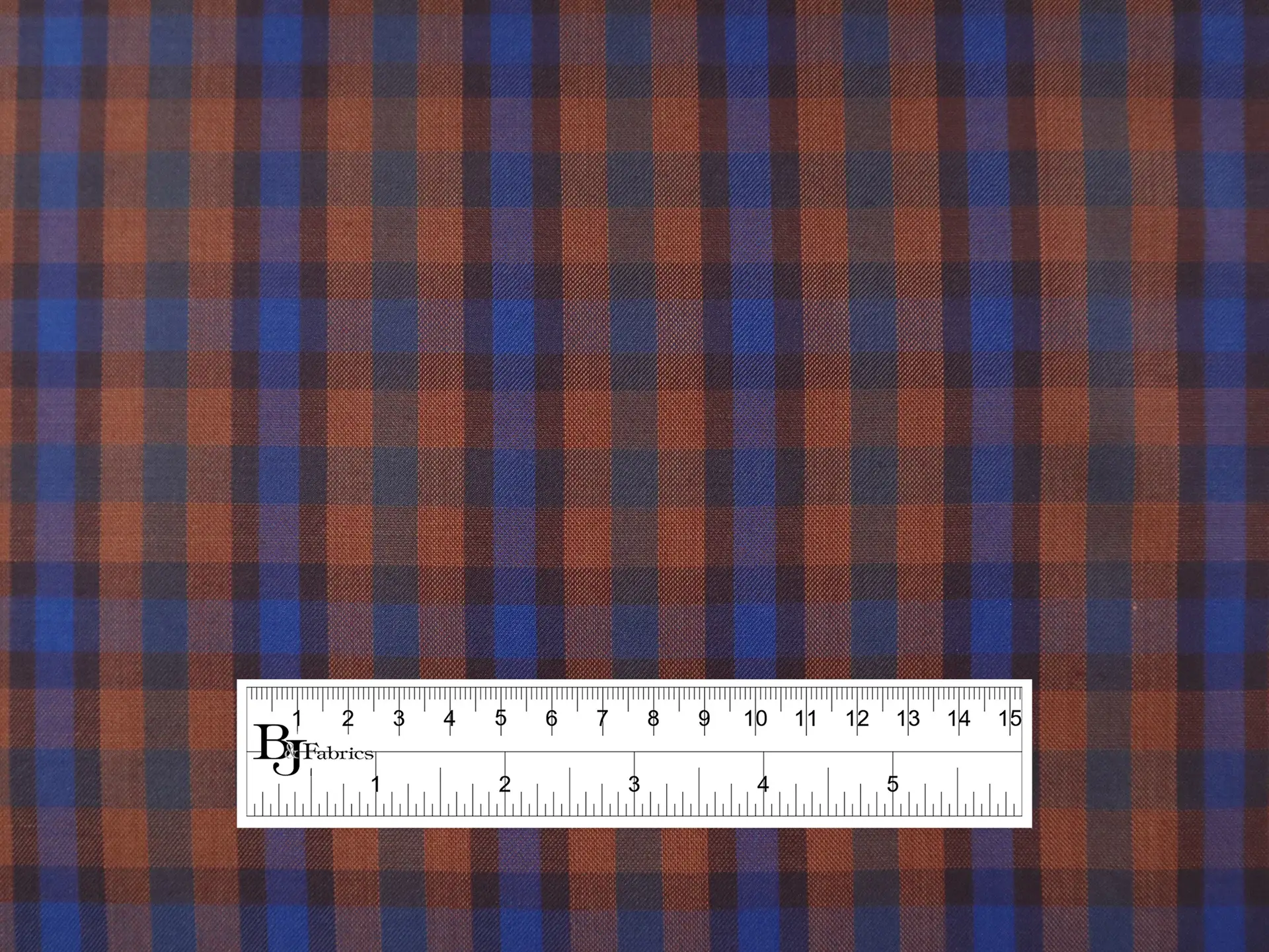 Super Fine Wool Blend Plaid Suiting in Rust