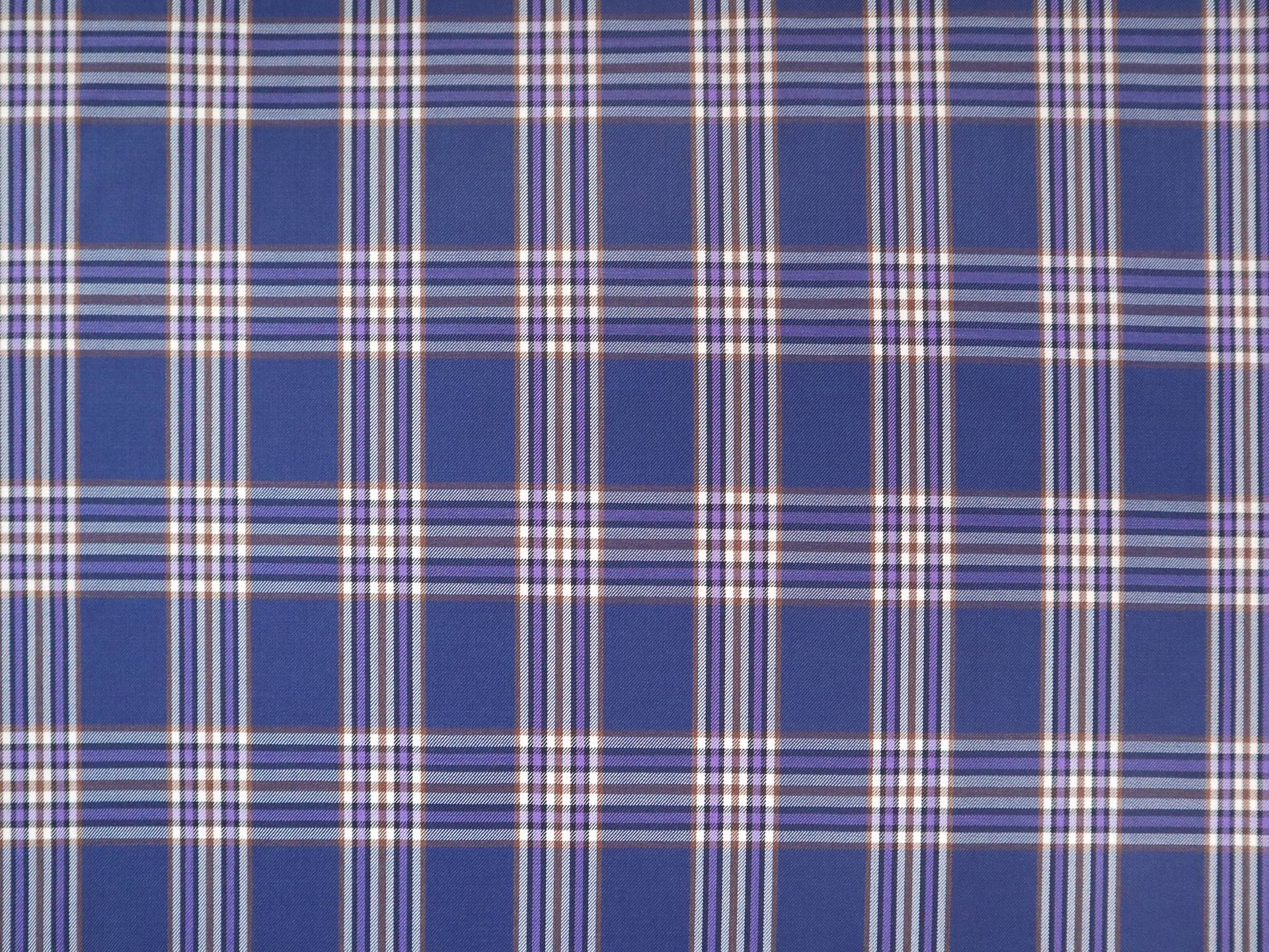 Super 160s Wool Blend Plaid Suiting in Dark Blue