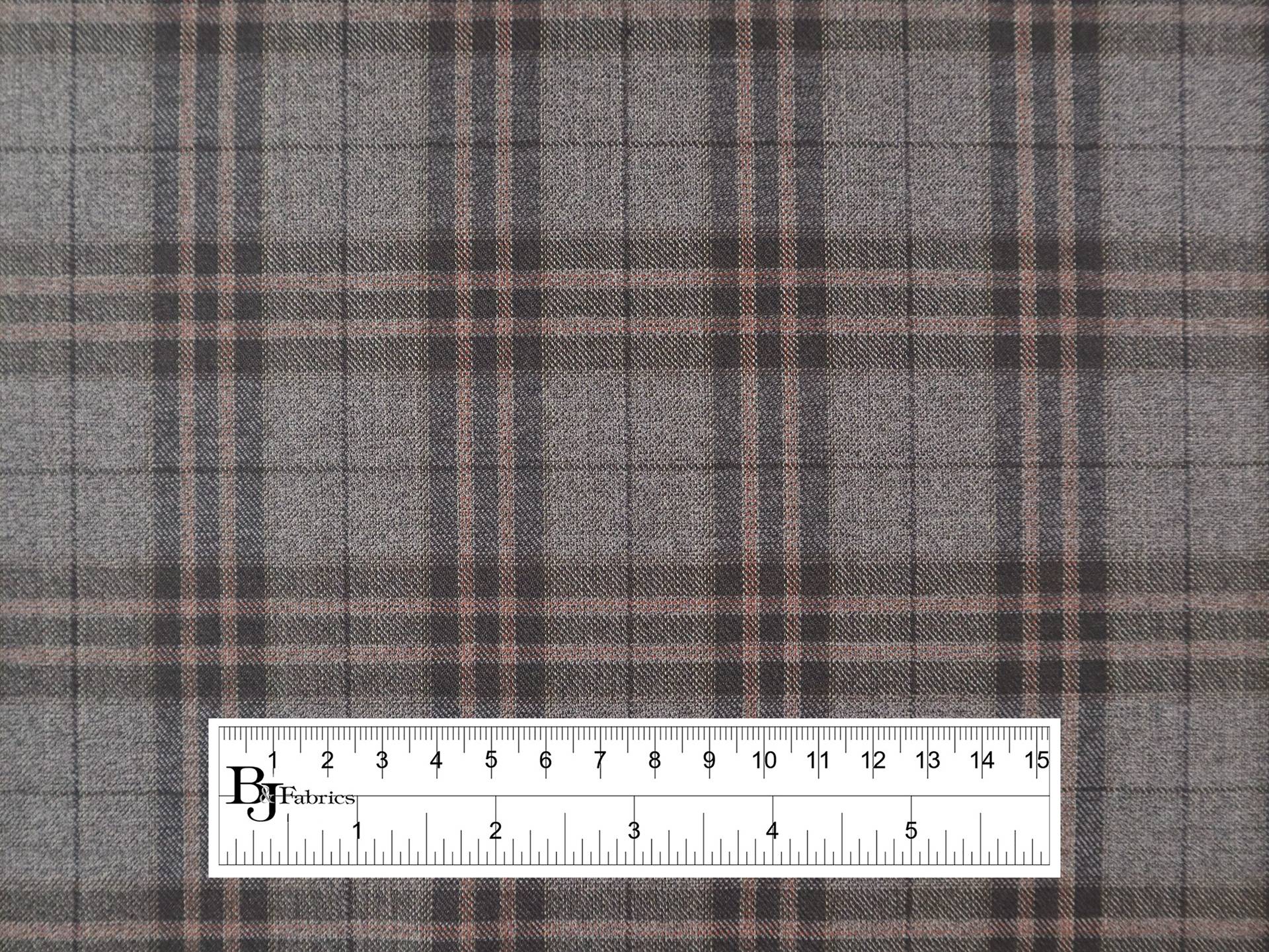 Extra Fine Wool Plaid Suiting in Black Smoke