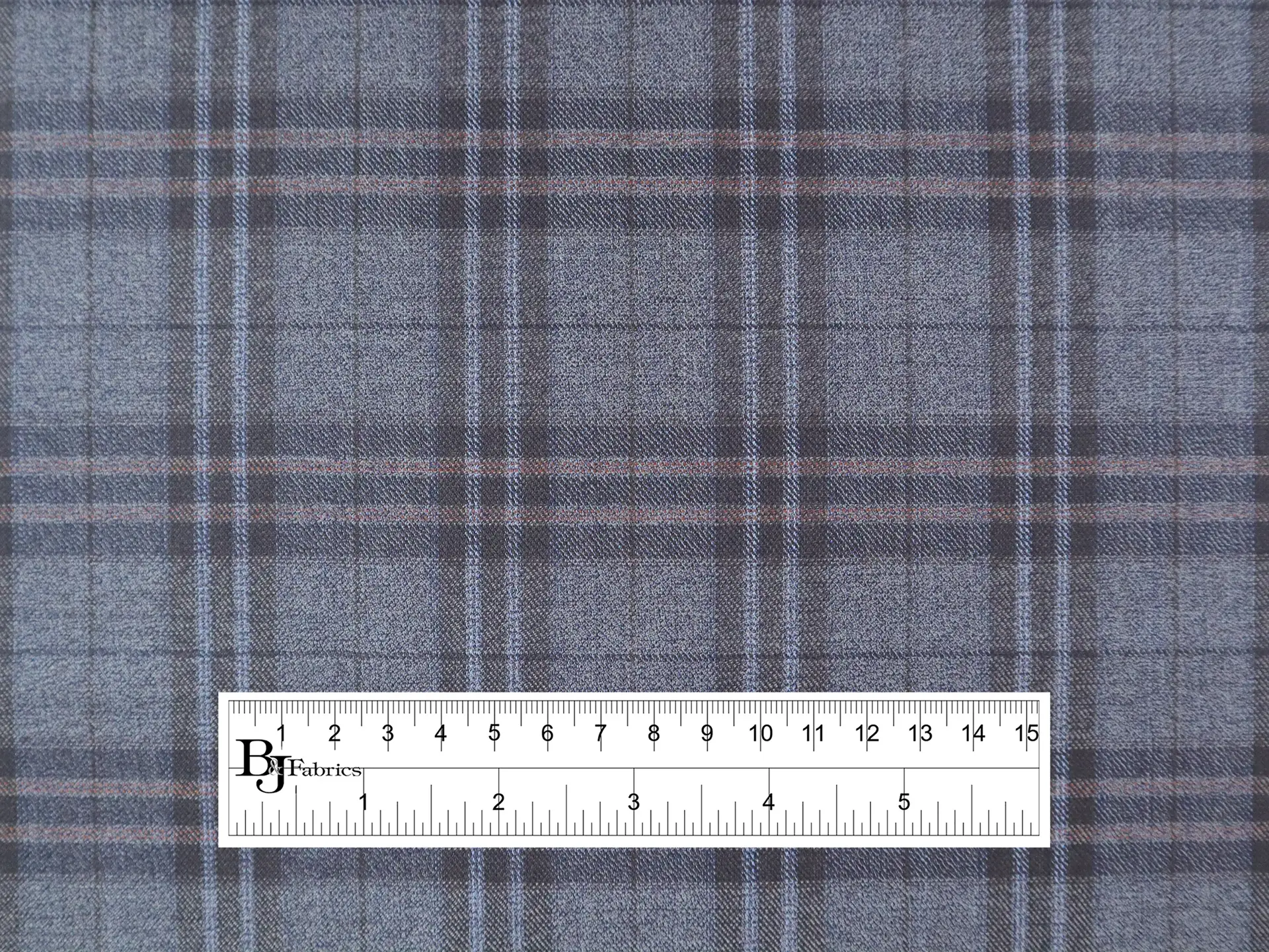 Extra Fine Wool Plaid Suiting in Slate Blue