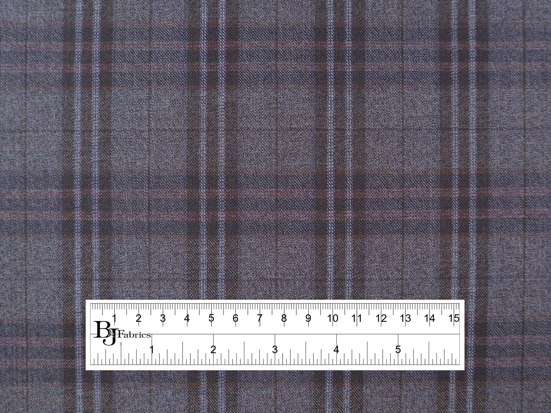 Extra Fine Wool Plaid Suiting in Denim Brown