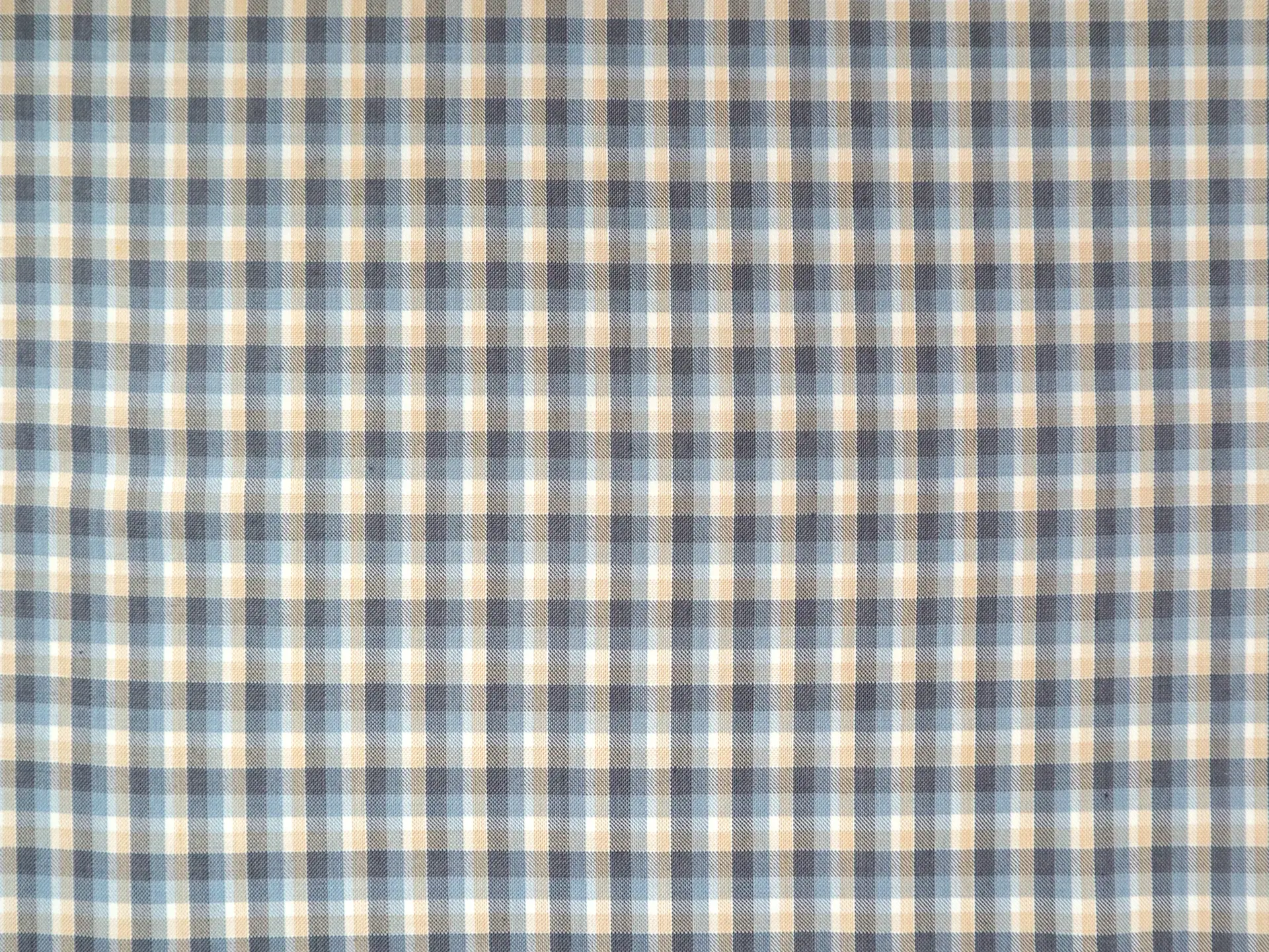 Wool Polyester Plaid Suiting in Stone Blue