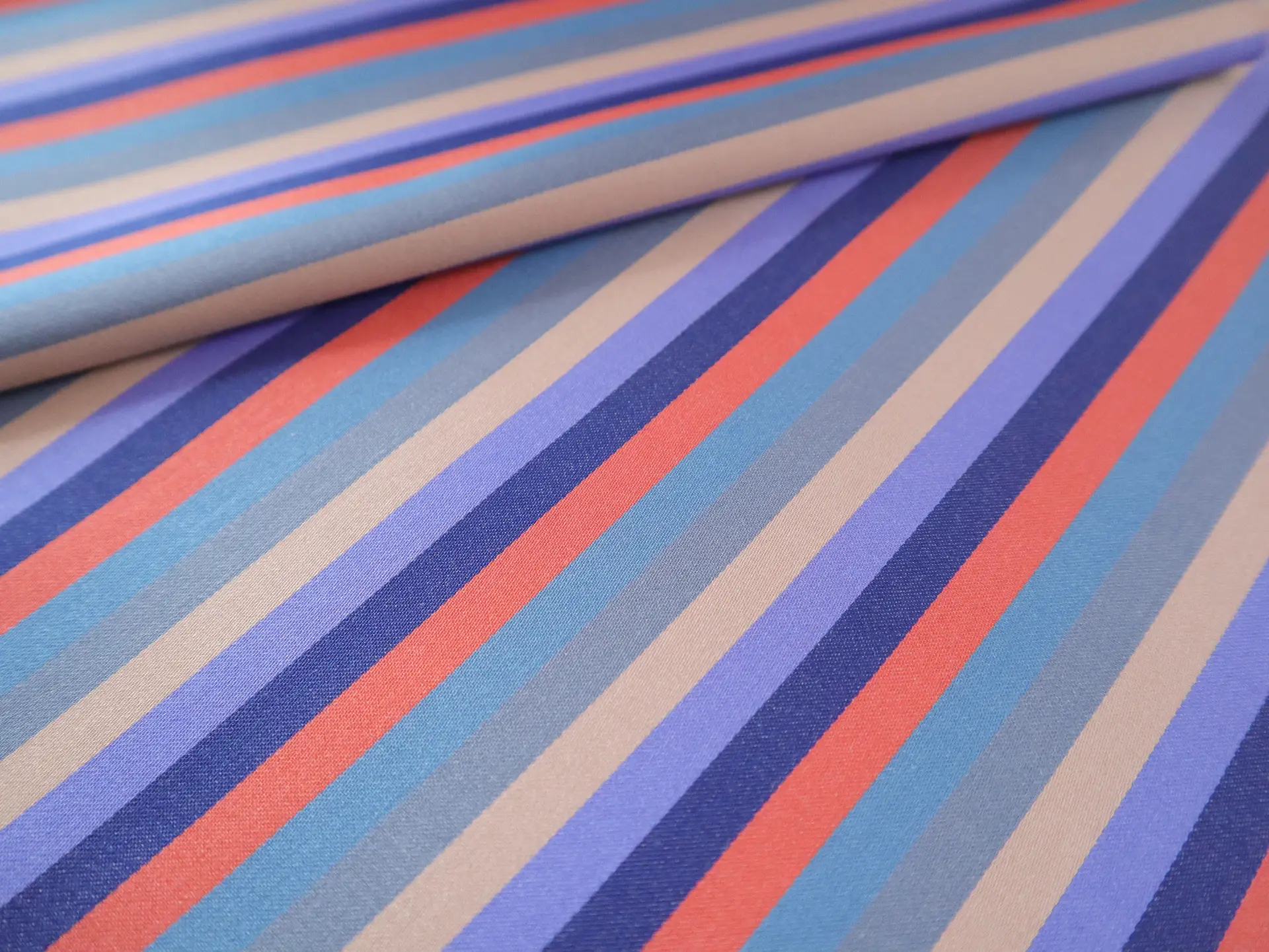 Two-Ply Striped Cotton Sateen in Grey