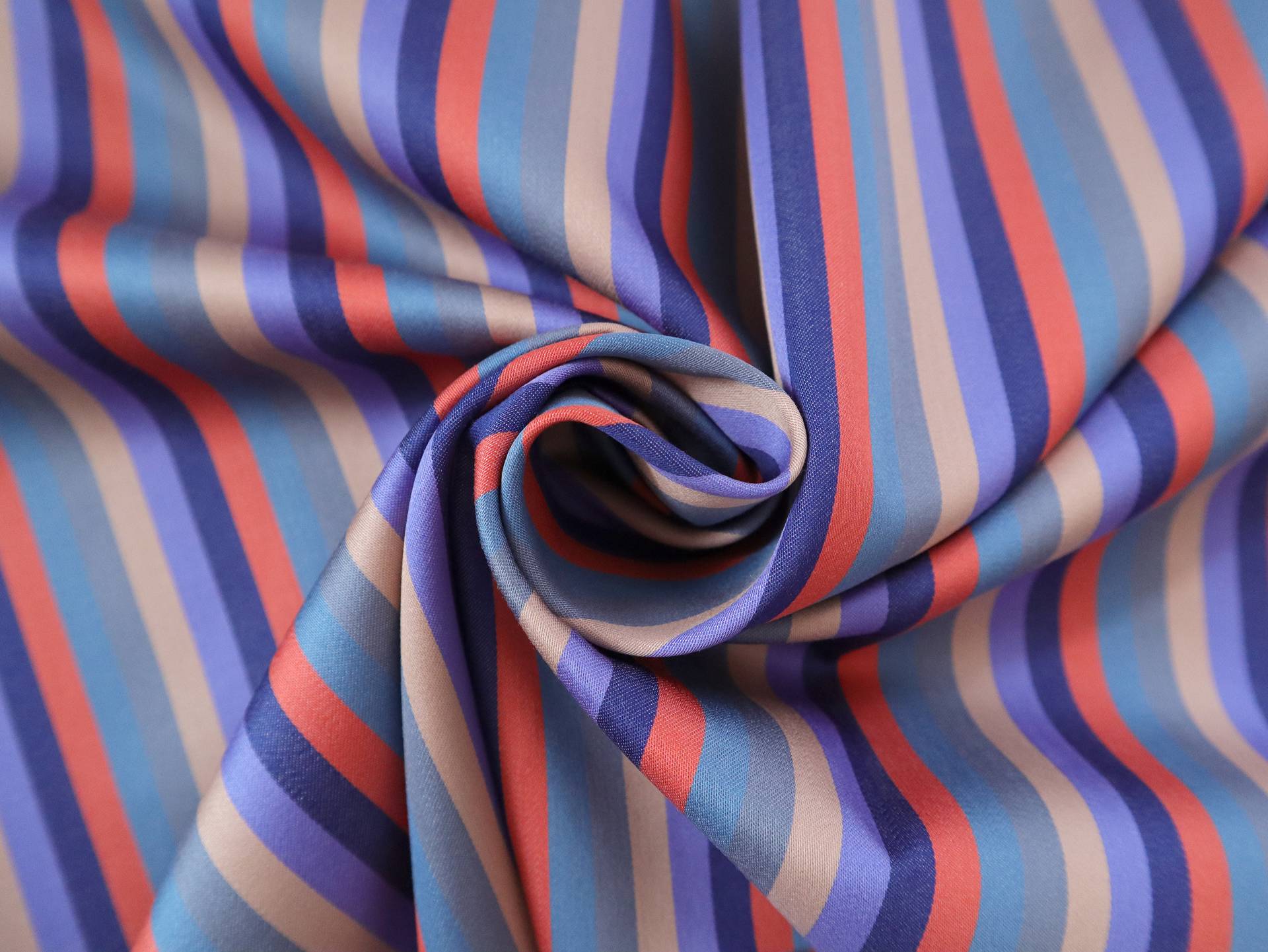 Two-Ply Striped Cotton Sateen in Grey