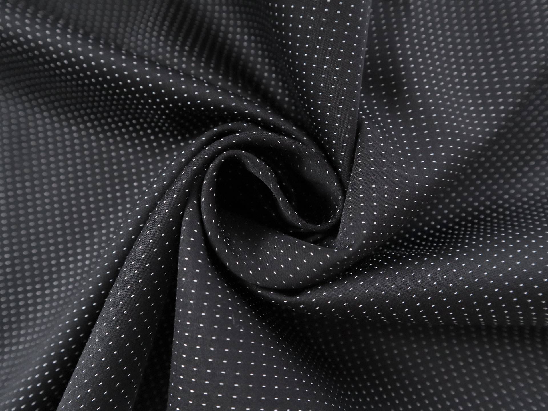 Two-Ply Cotton Pin Dot Shirting in Black