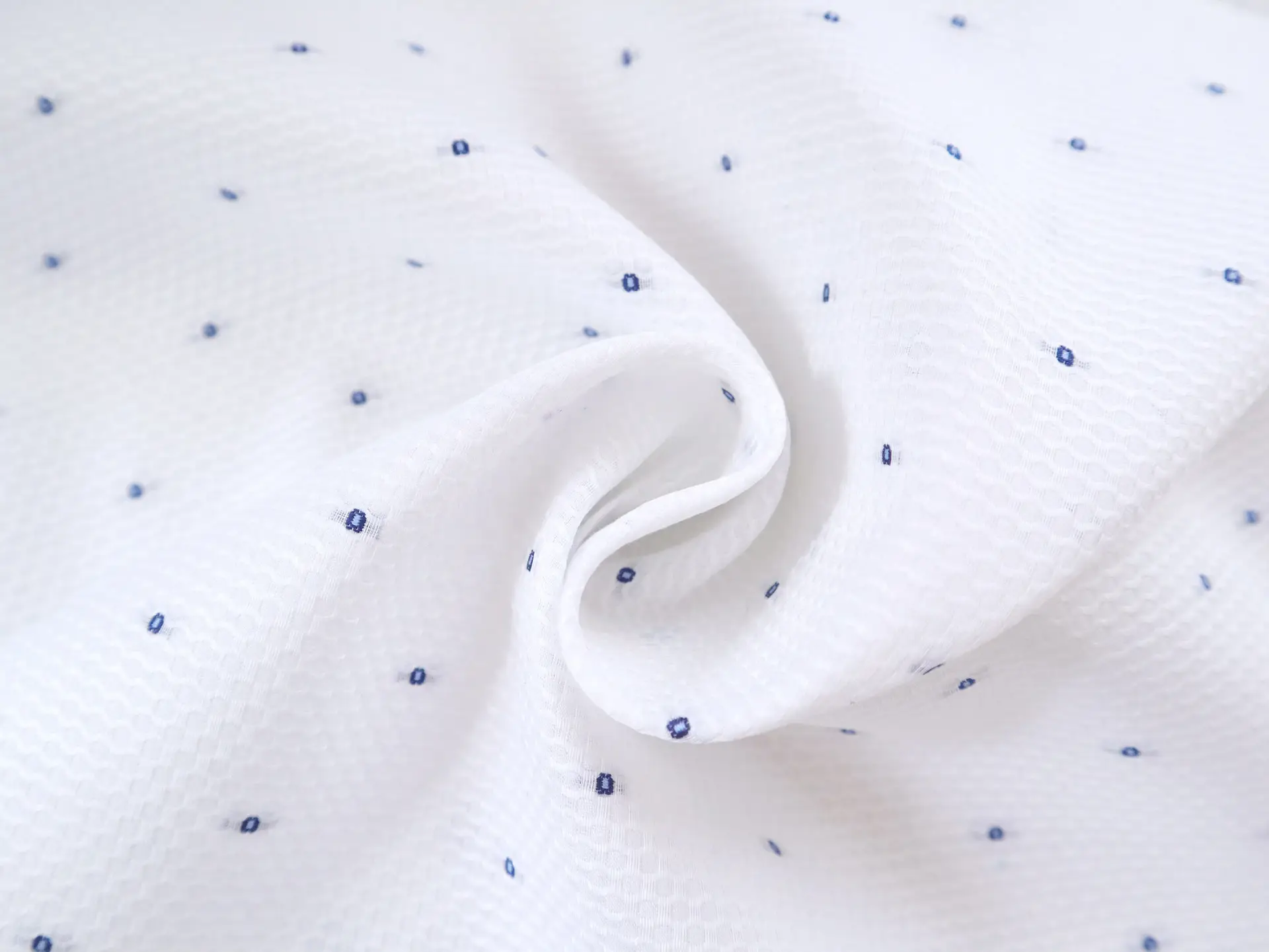 Two-Ply Cotton Birdseye Piqué in White 