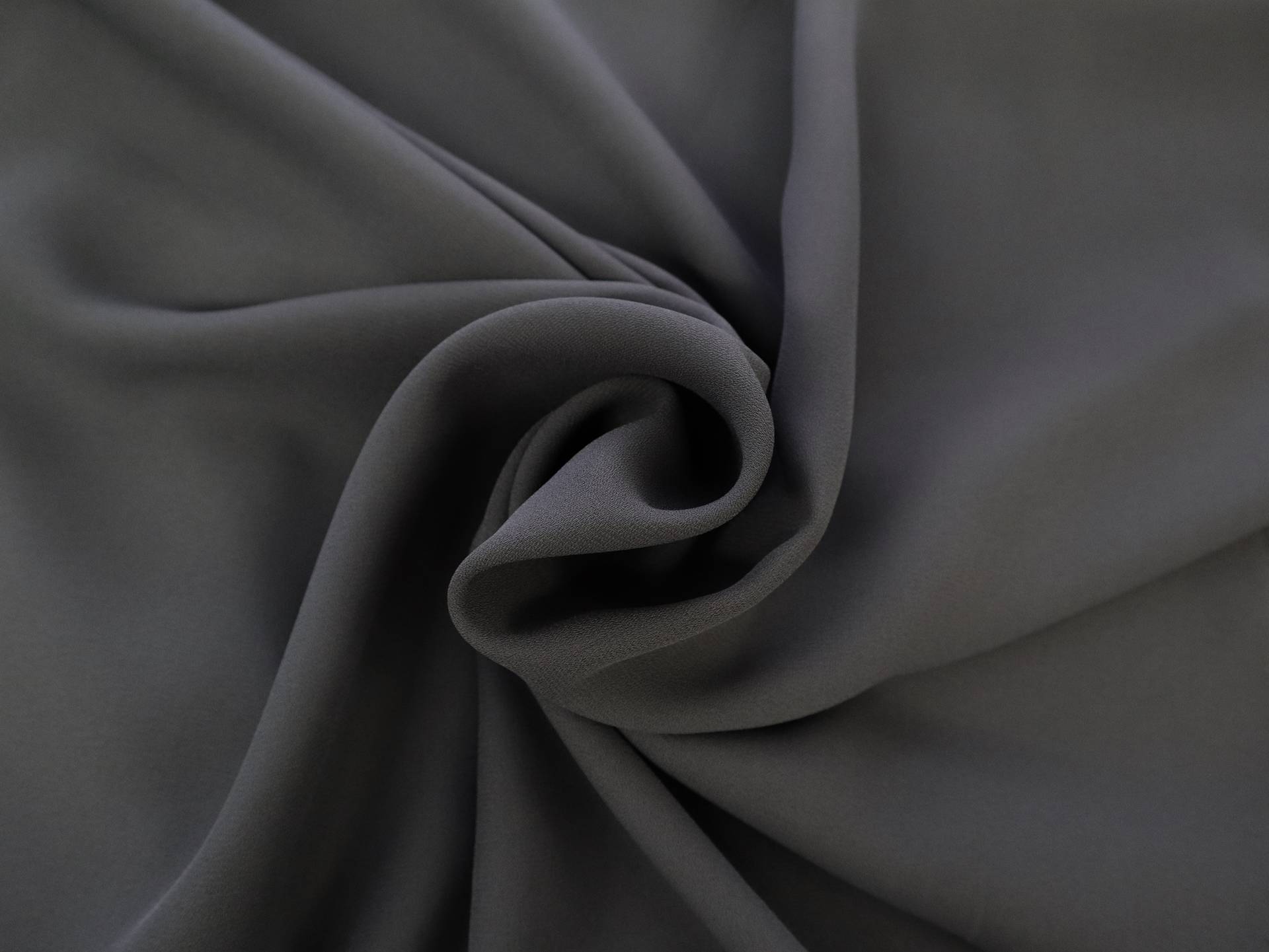 Polyester Double Georgette in Charcoal