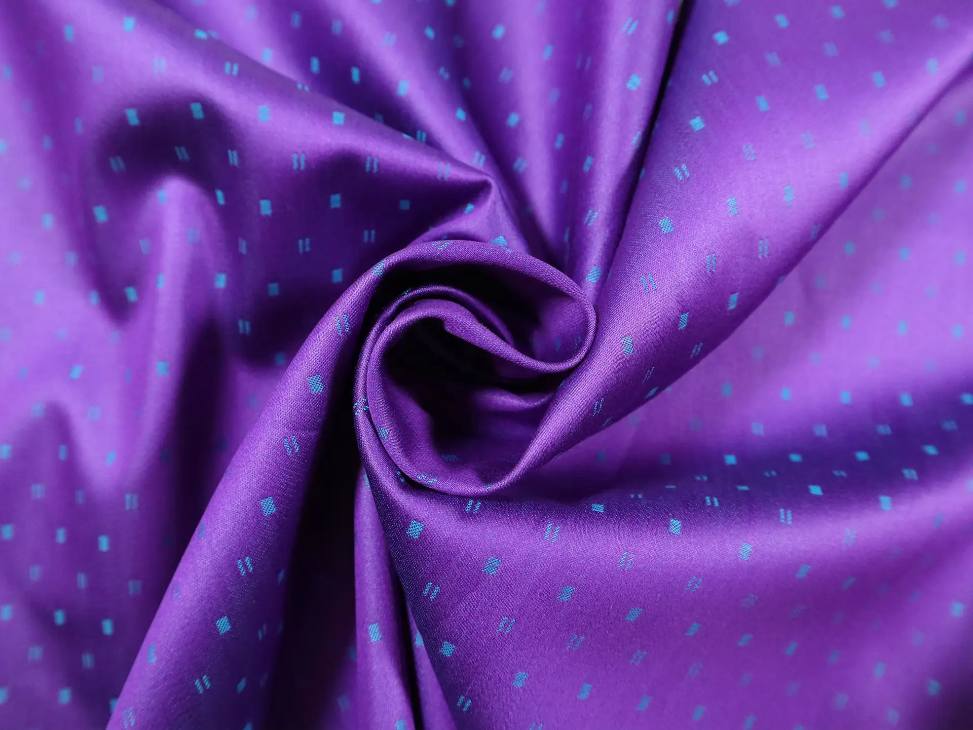 Cotton Dobby Sateen in Teal & Purple