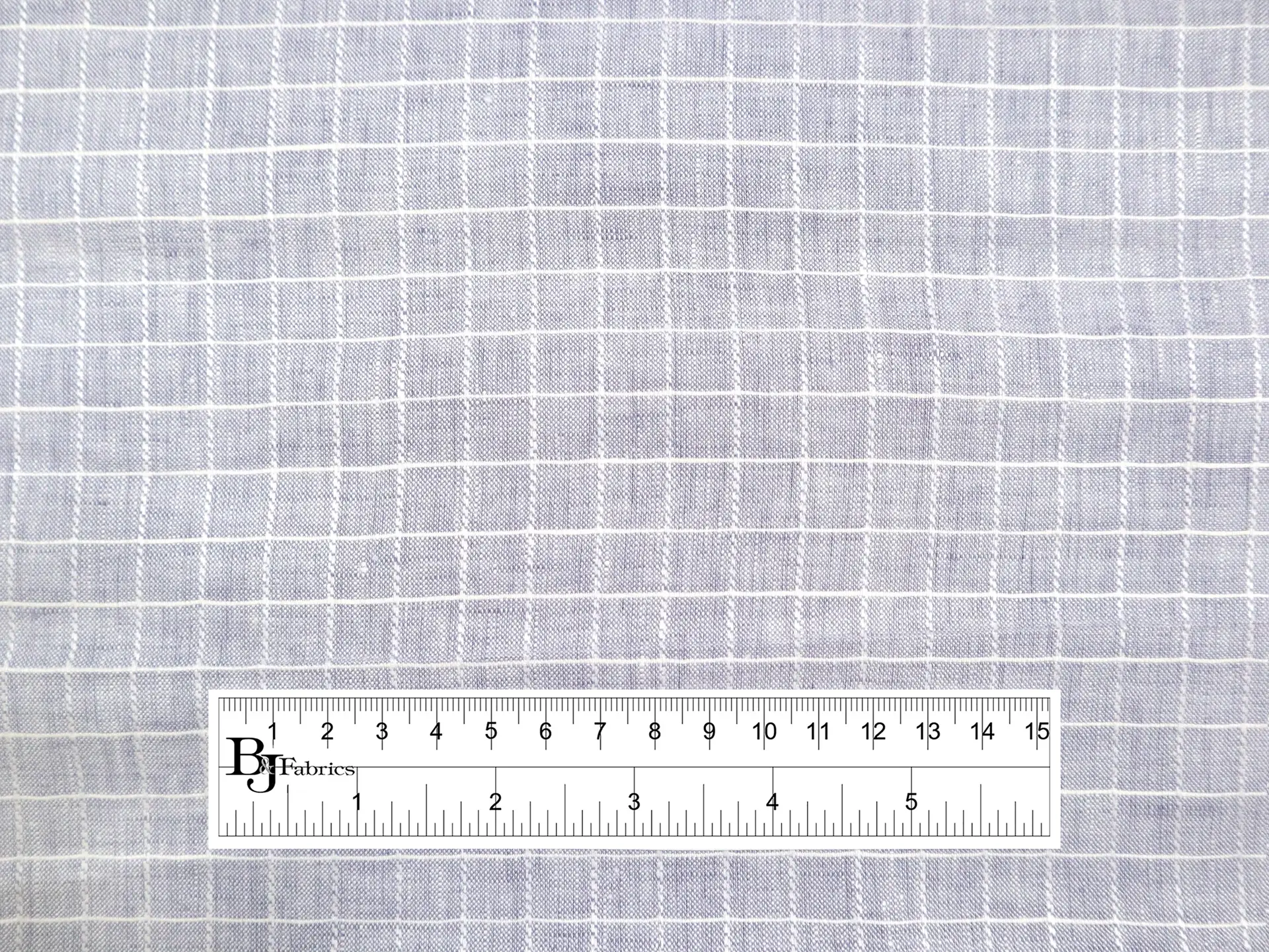 Novelty Linen with Windowpane Plaid in Grey