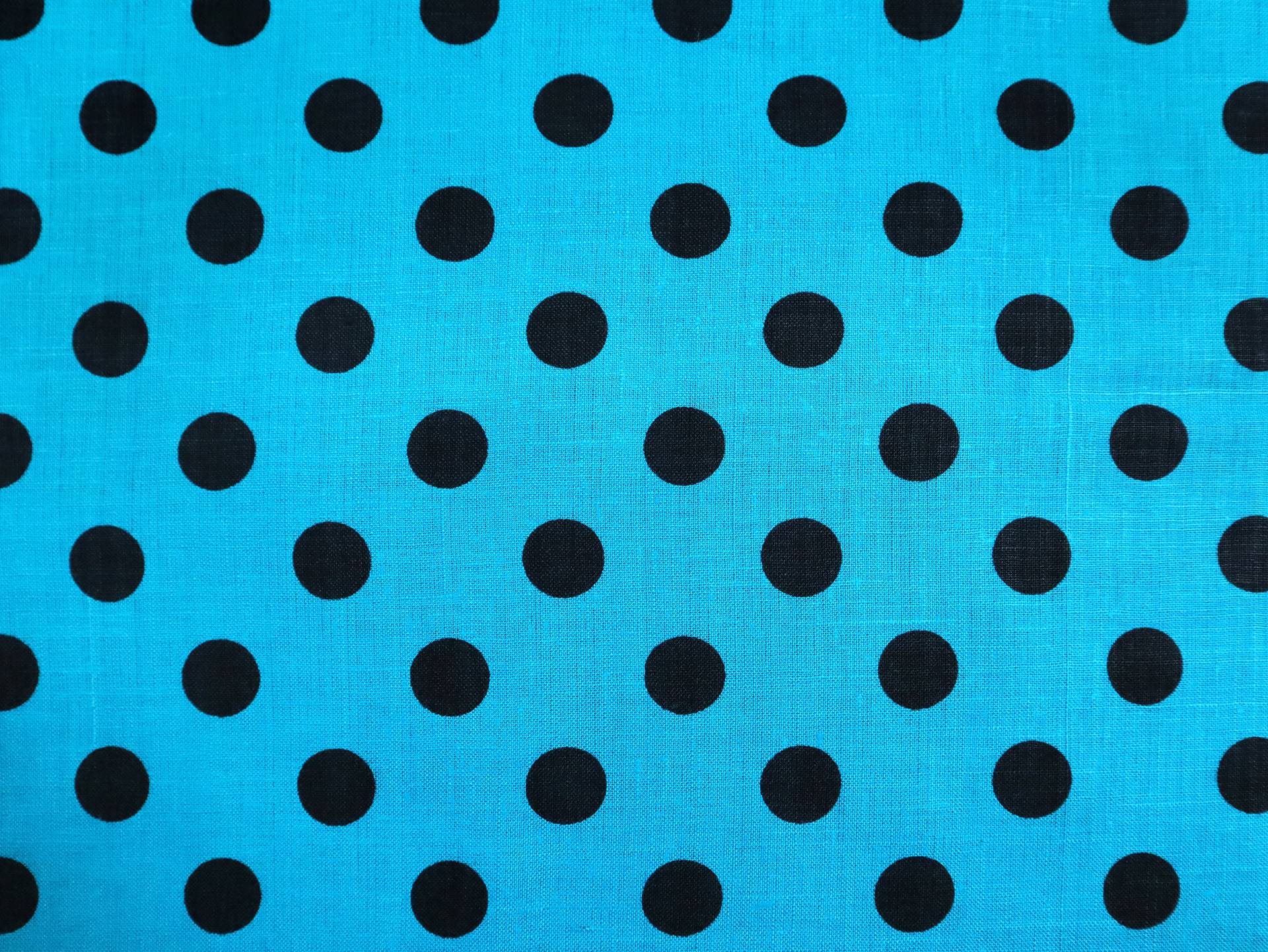 Linen Broadcloth with Polka Dot Print in Blue