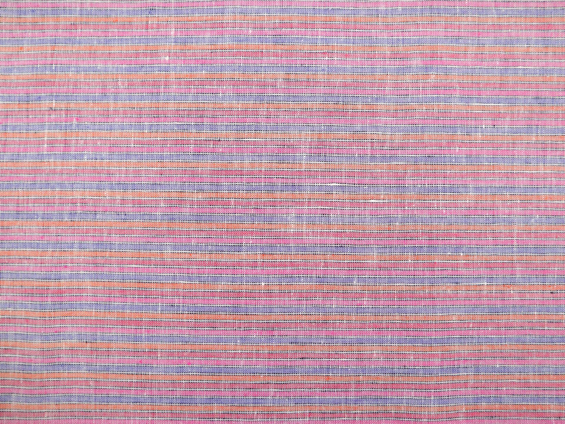 Multi Colored Striped Linen in Red & Purple