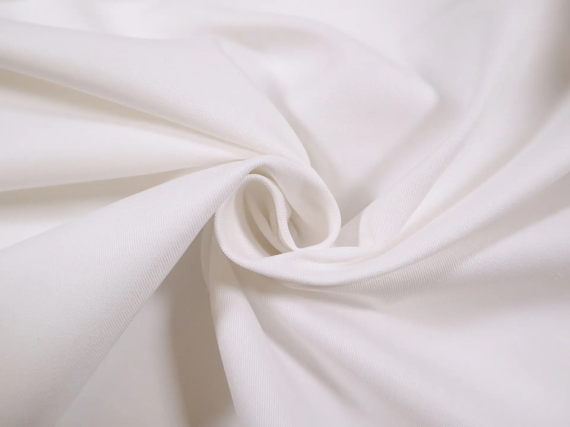 Polyester & Cotton Blend Twill in White