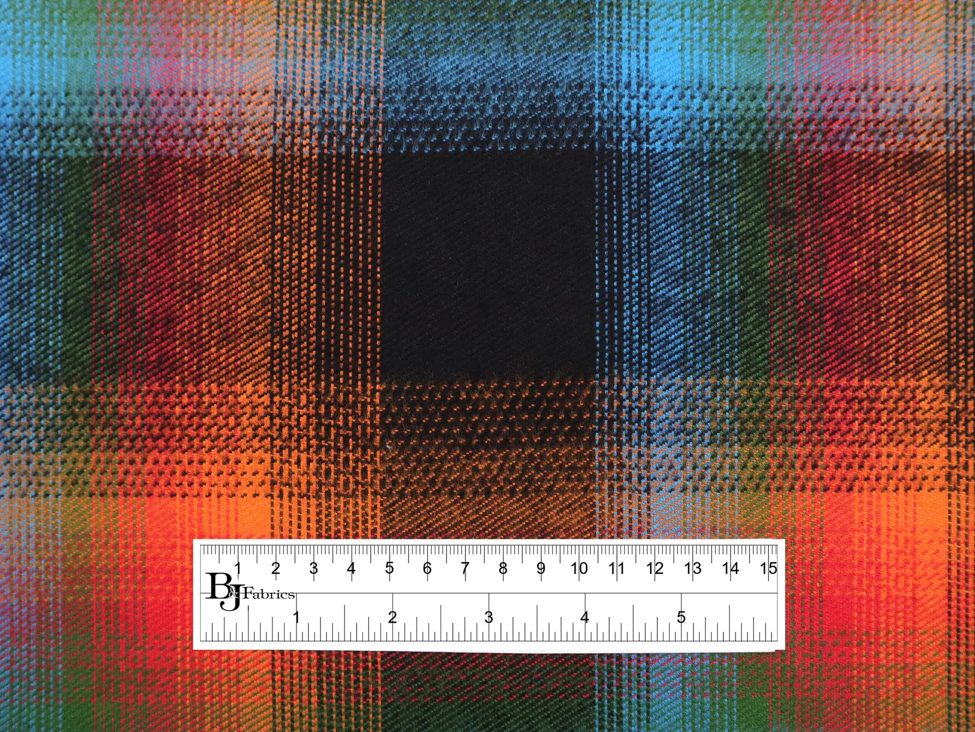 Double Faced Cotton Flannel Plaid in Black Rainbow