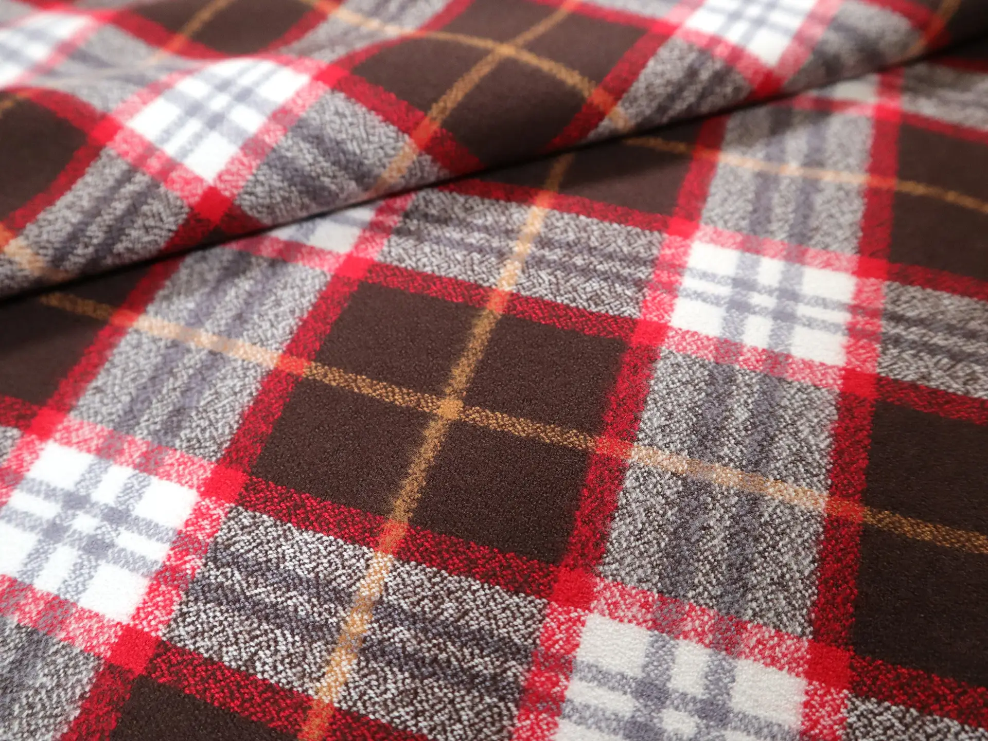 Cotton Flannel Plaid in Redwood