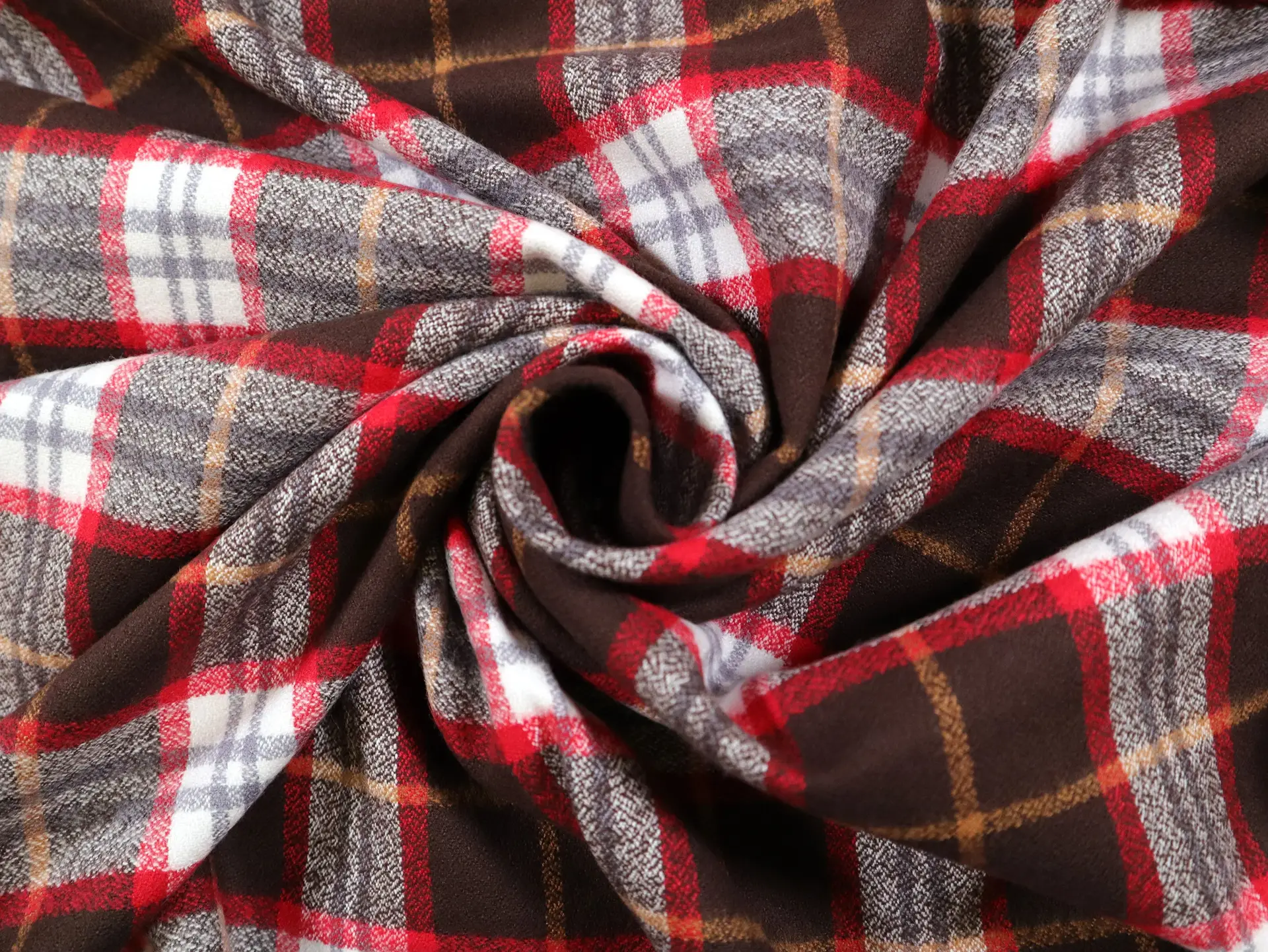 Cotton Flannel Plaid in Redwood