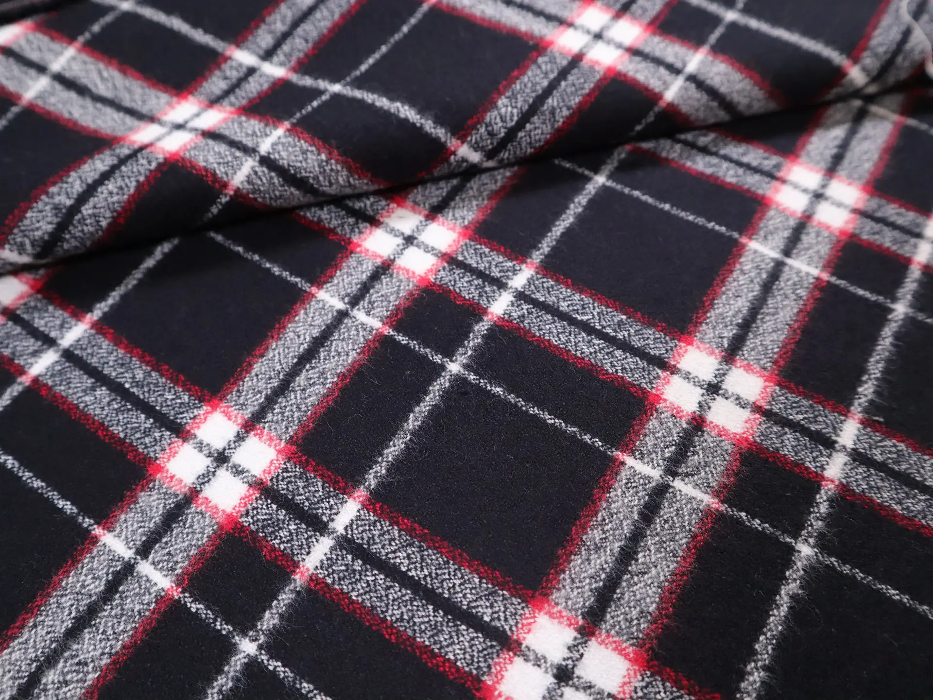 Cotton Flannel Plaid in Black