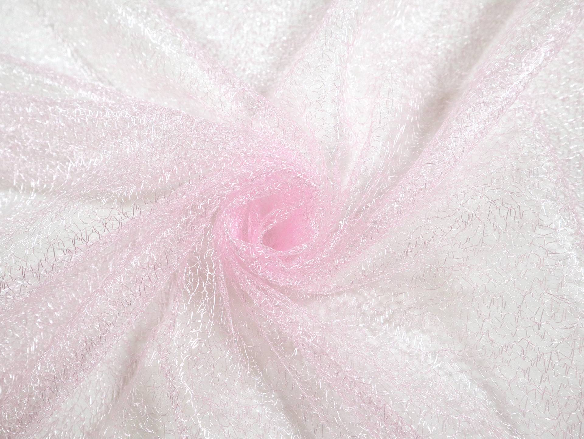 Metallic Novelty Tulle in Baby Pink 