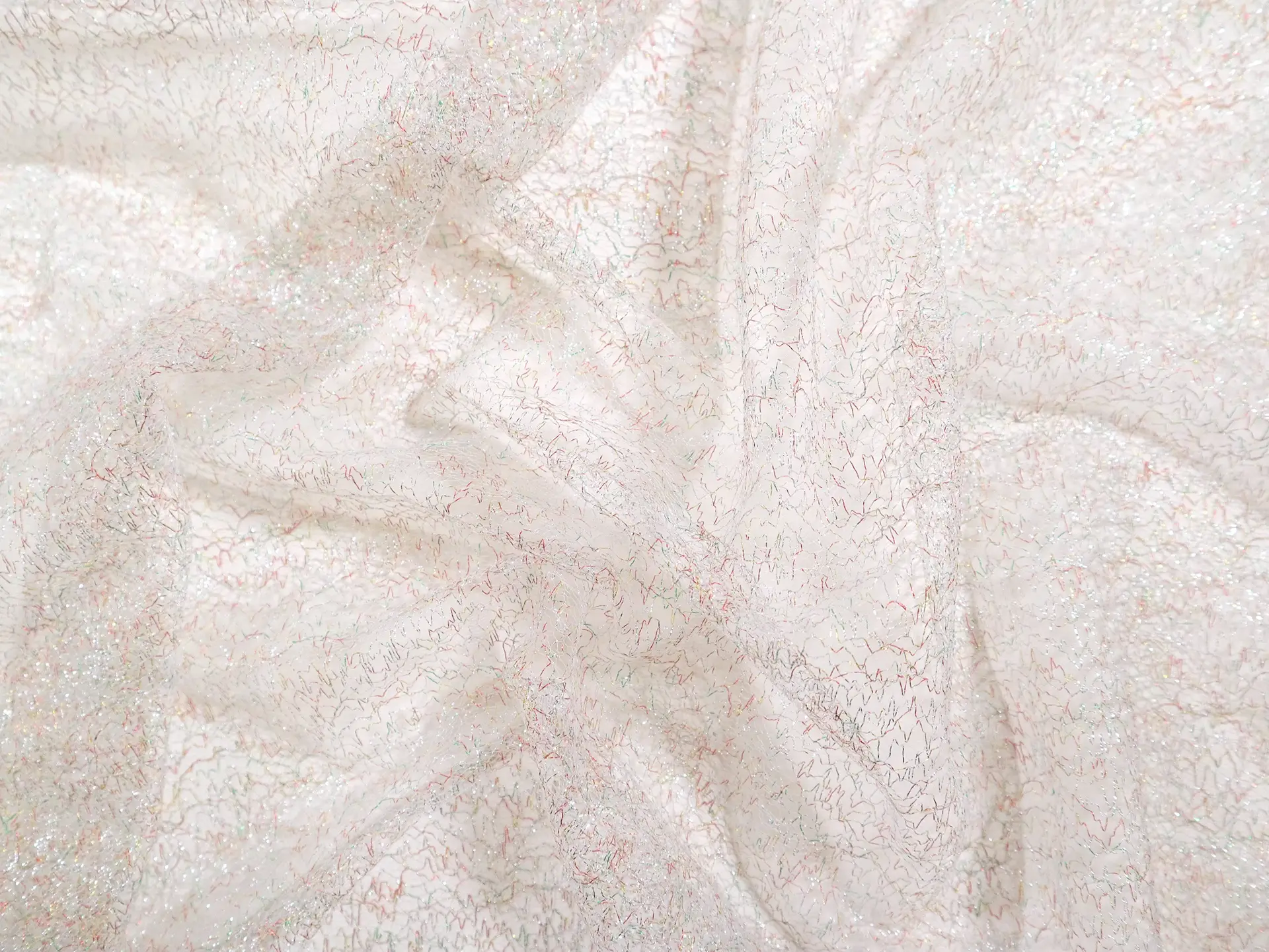 Metallic Novelty Tulle in Silver Confetti 