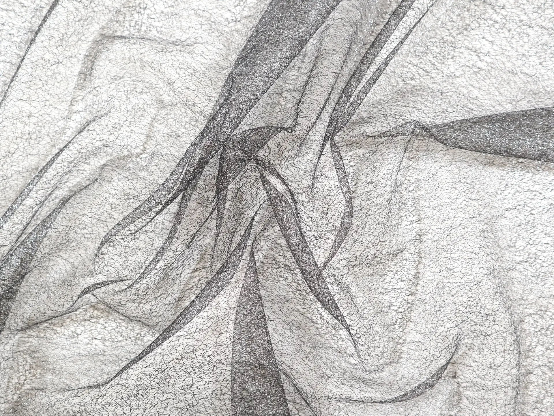 Metallic Novelty Tulle in Silver Graphite