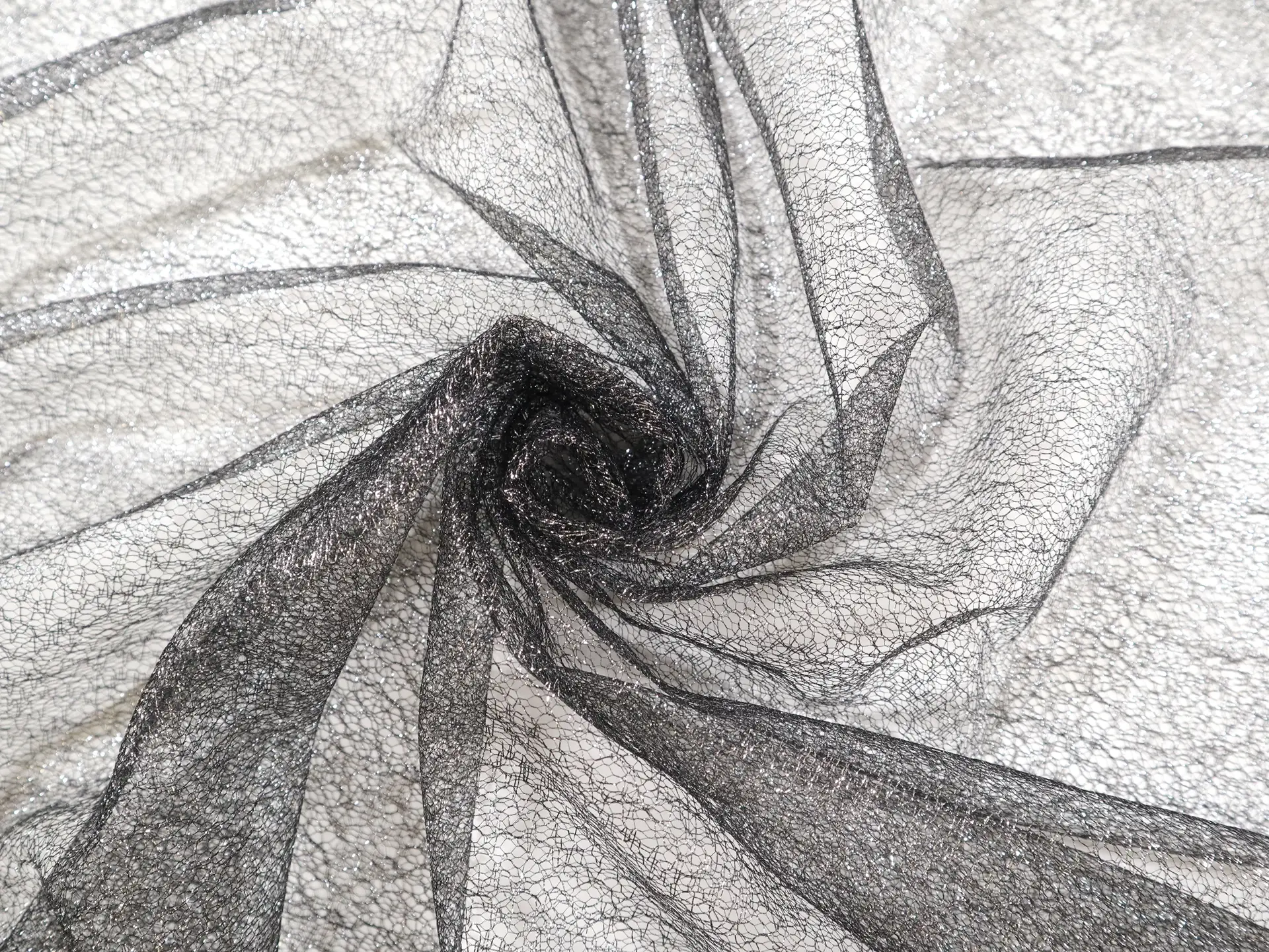 Metallic Novelty Tulle in Silver Graphite