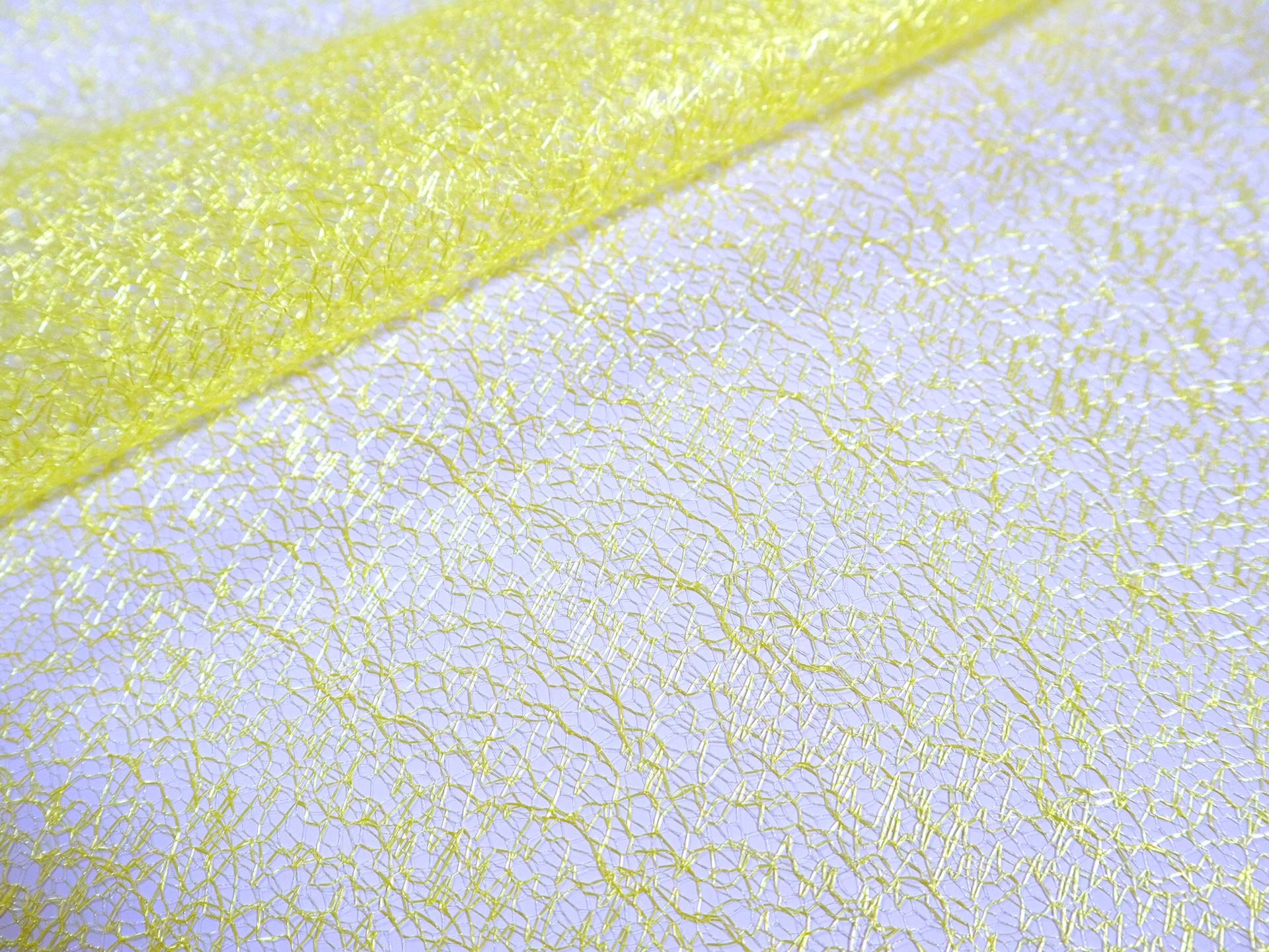 Metallic Novelty Tulle in Hot Yellow