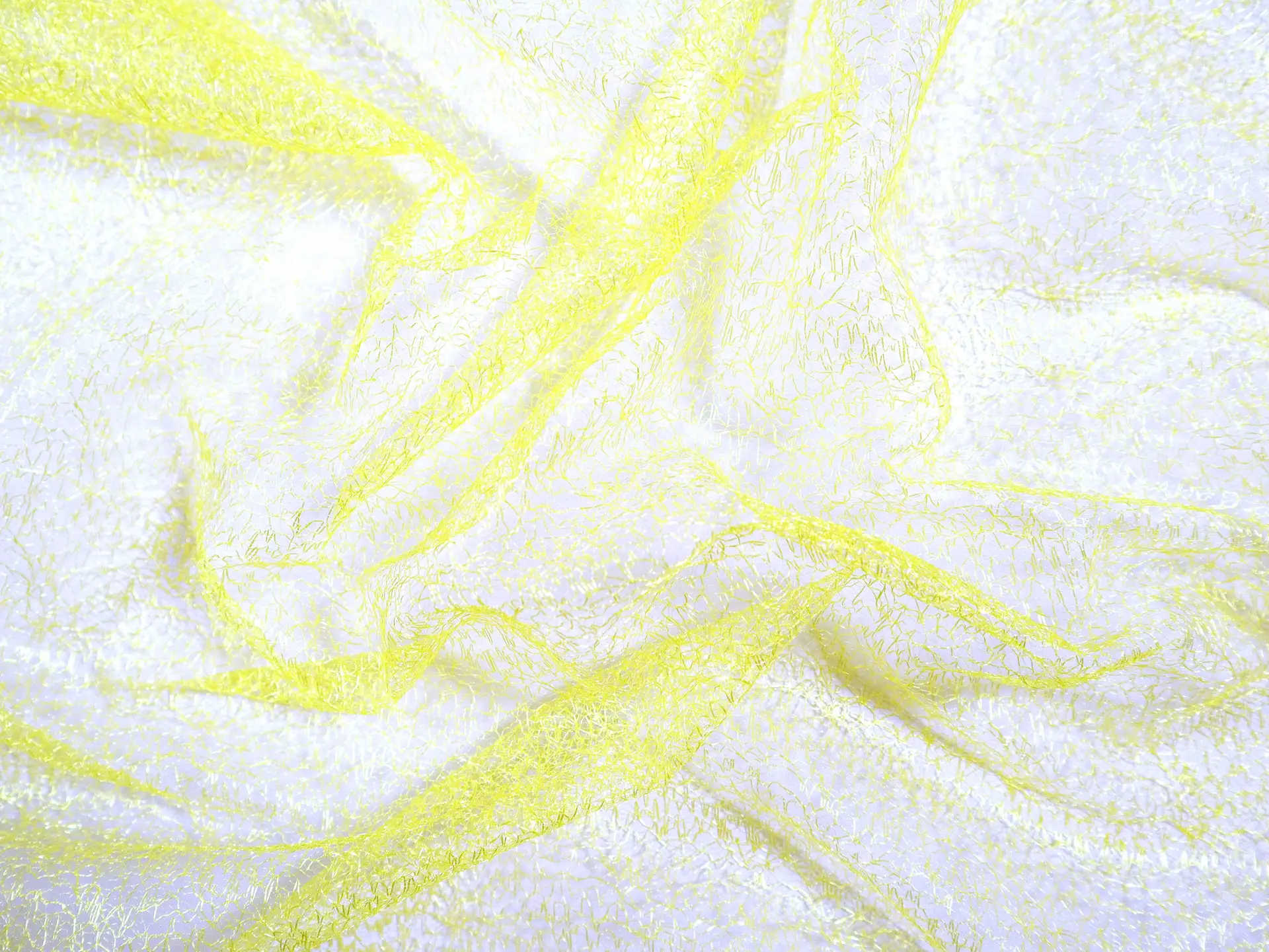 Metallic Novelty Tulle in Hot Yellow