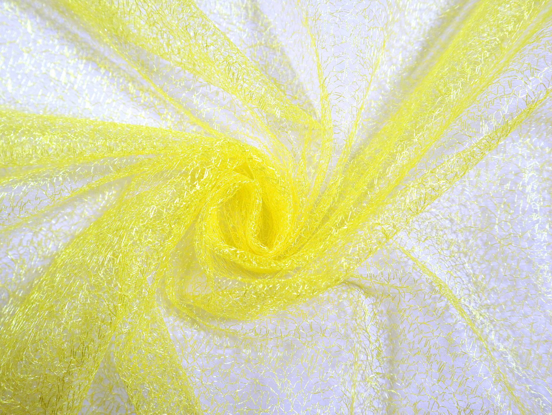 Metallic Novelty Tulle in Hot Yellow