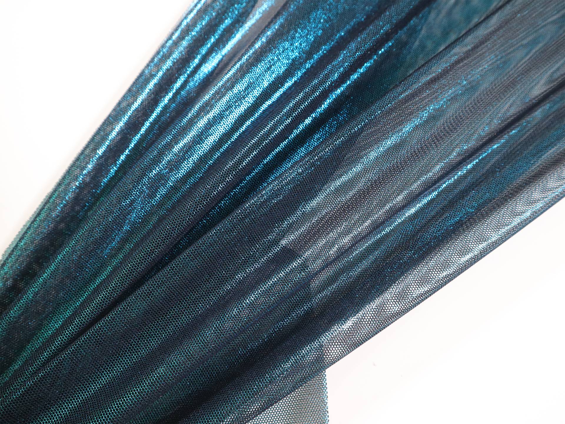 Foil Power Mesh in Turquoise & Black