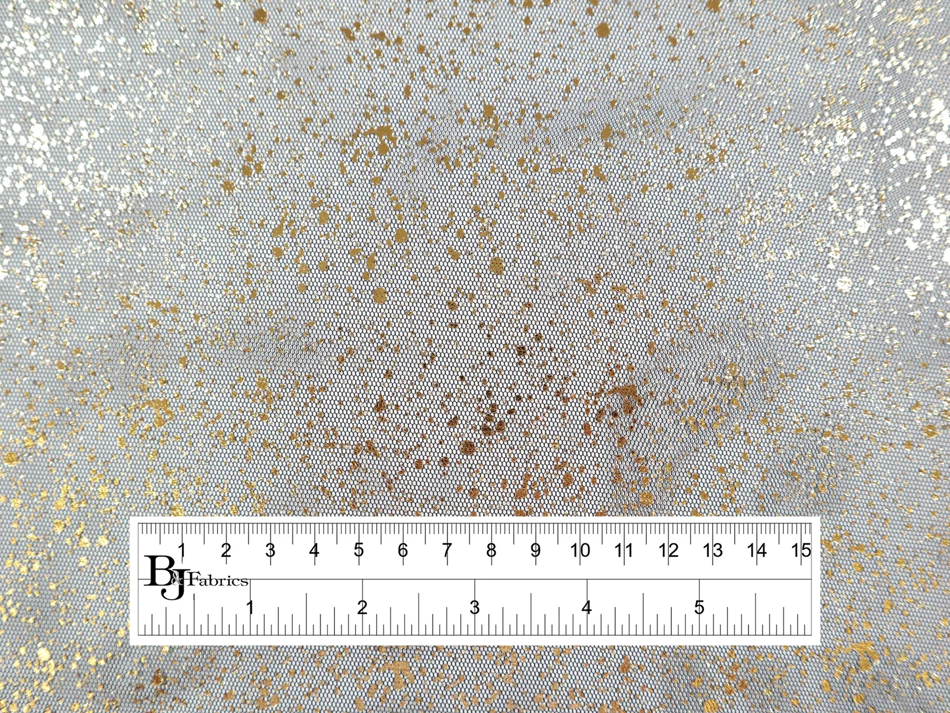 Metallic Speckled Tulle in Navy & Gold