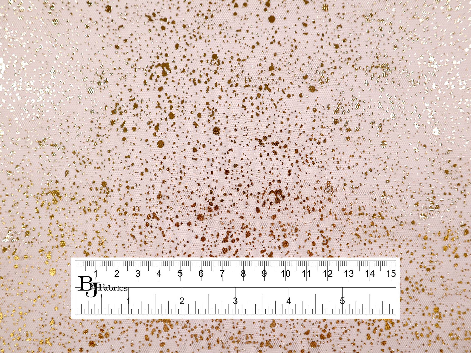 Metallic Speckled Tulle in Peach & Gold