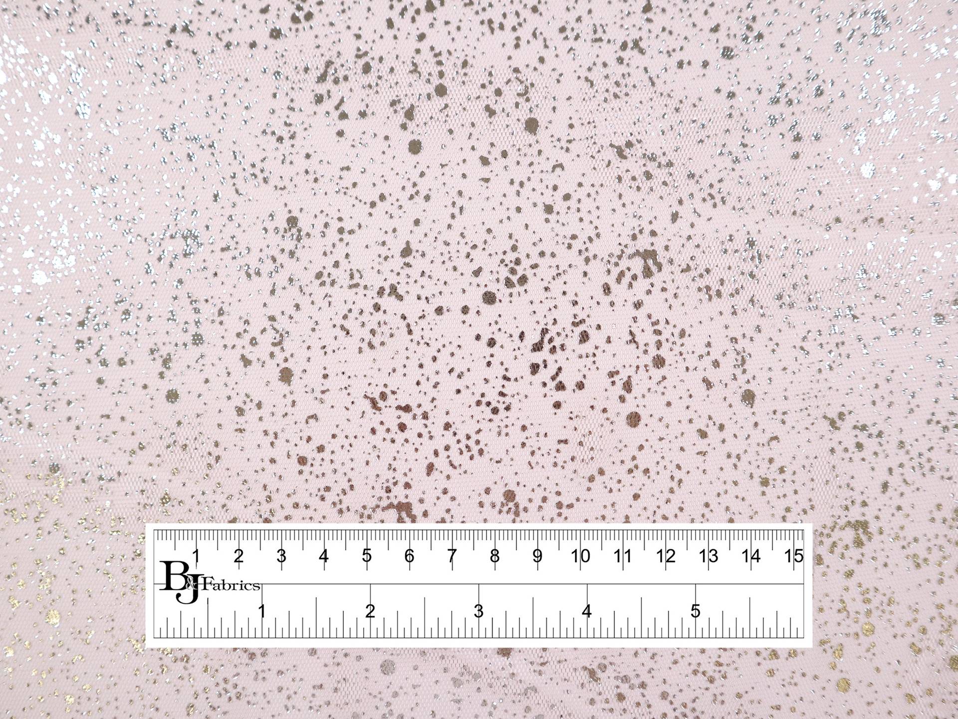 Metallic Speckled Tulle in Baby Pink & Sliver
