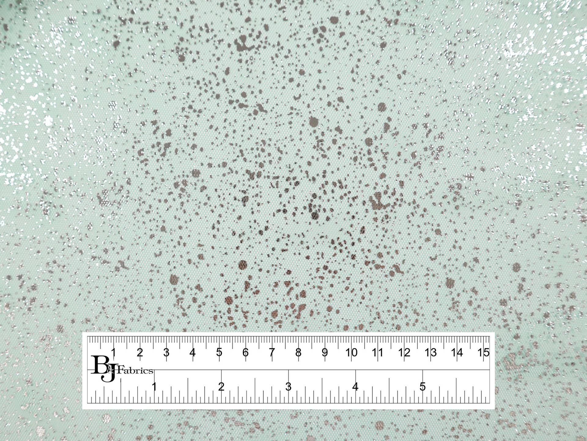 Metallic Speckled Tulle in Turquoise & Silver