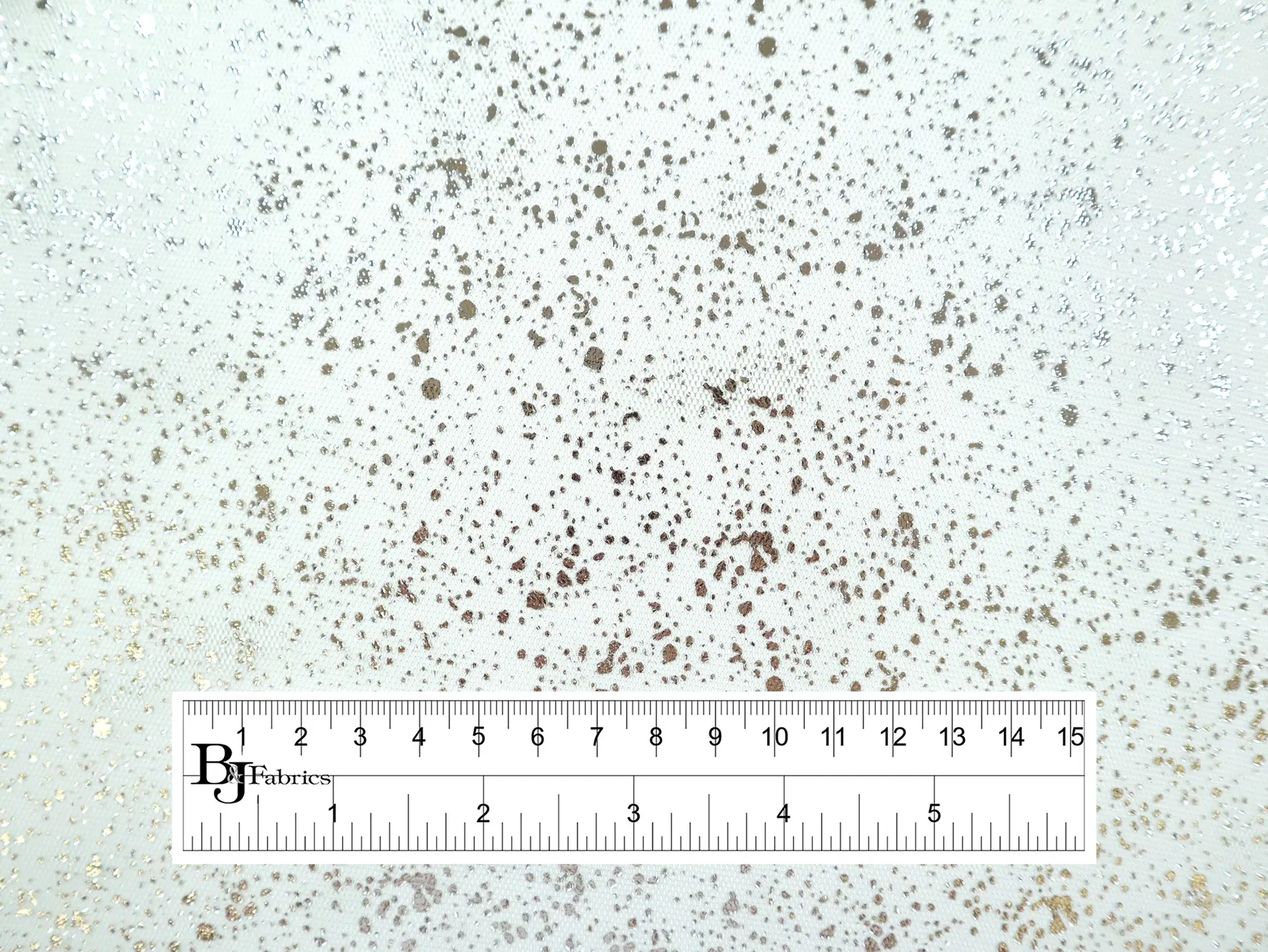 Metallic Speckled Tulle in Celeste & Silver