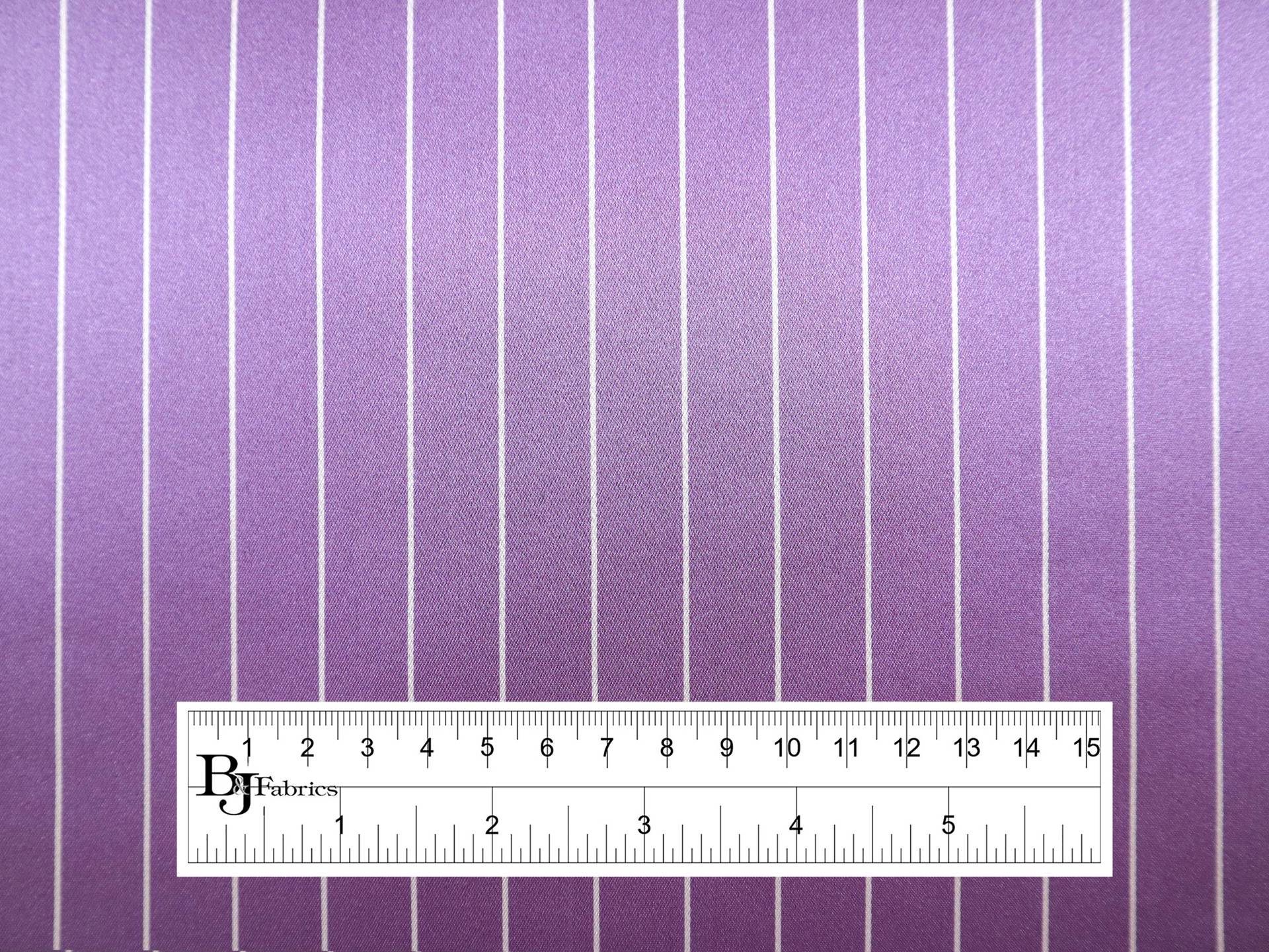 Double Face Silk Satin Stripe in Violet