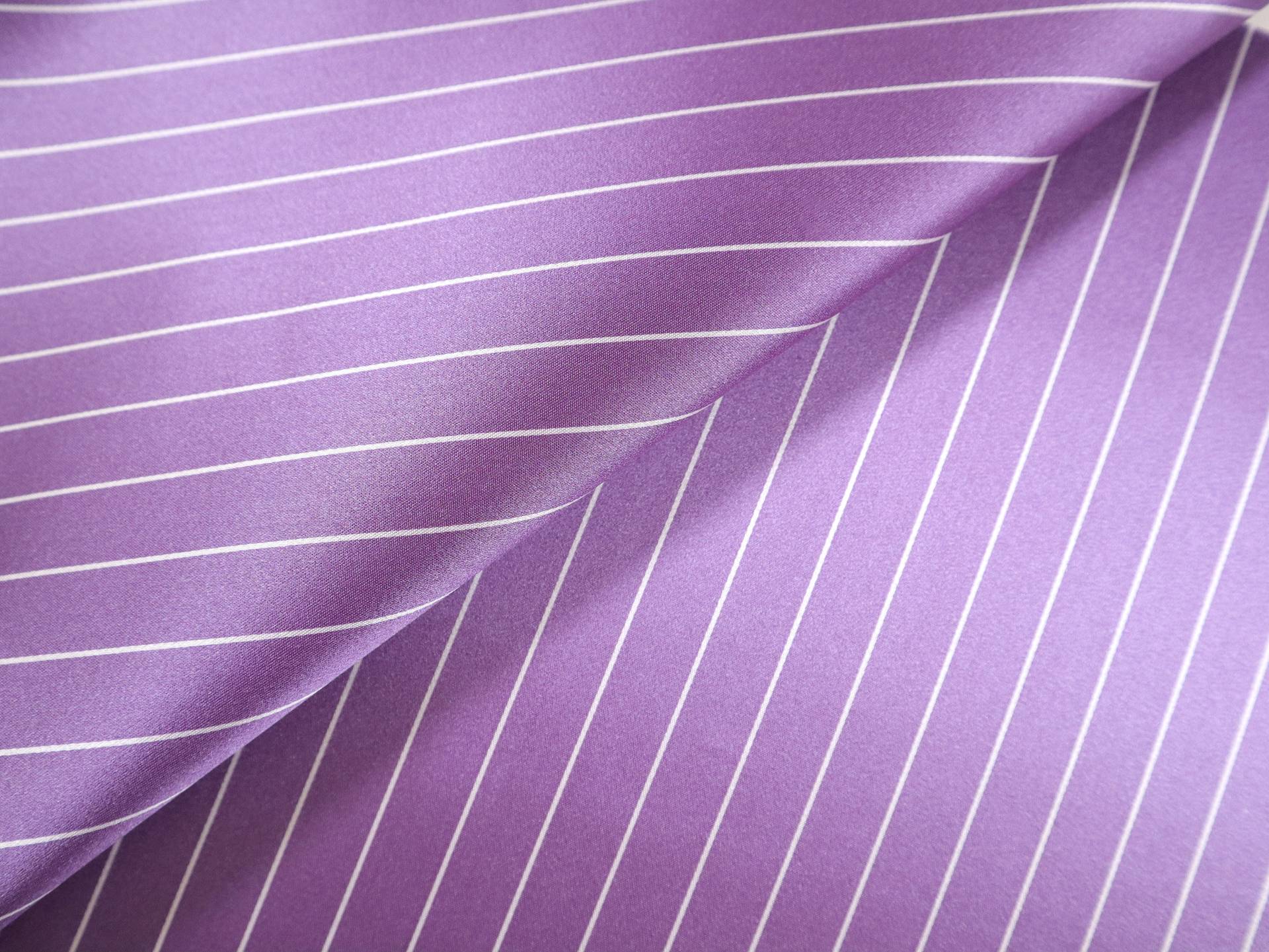 Double Face Silk Satin Stripe in Violet