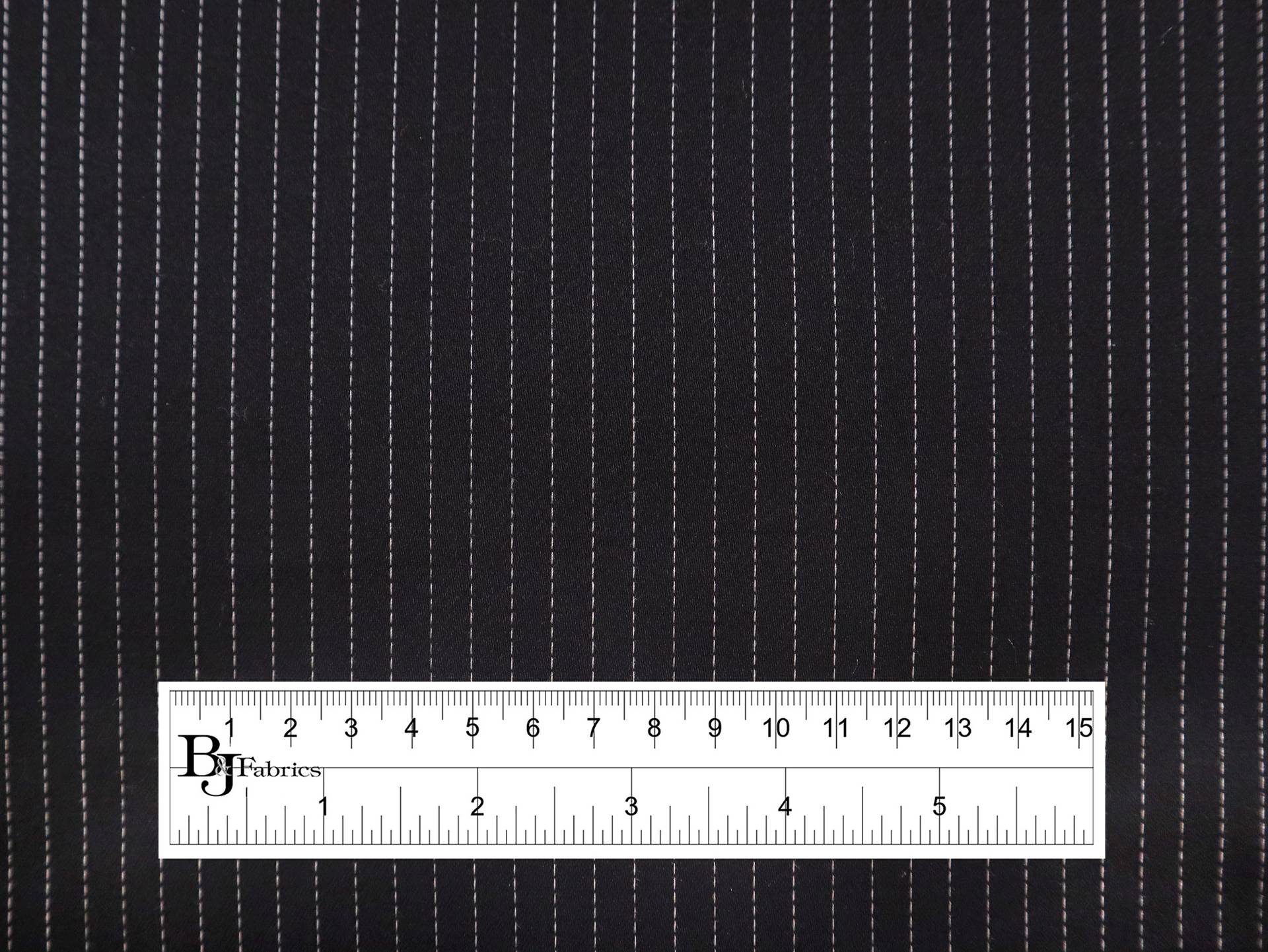 Stretch Cotton Sateen with Stripes in Black White