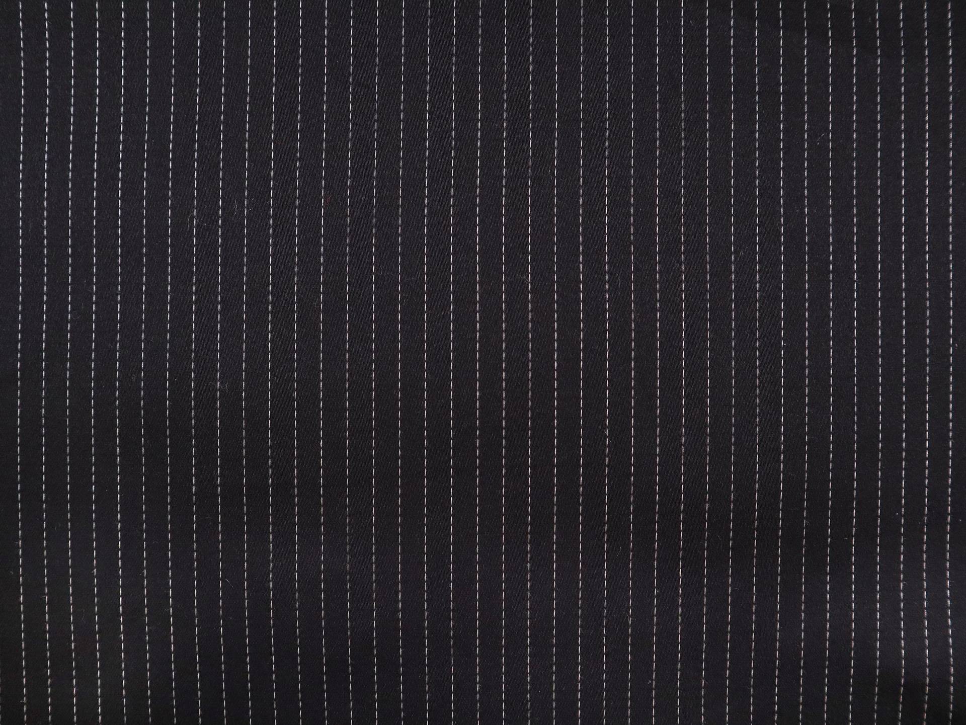 Stretch Cotton Sateen with Stripes in Black White
