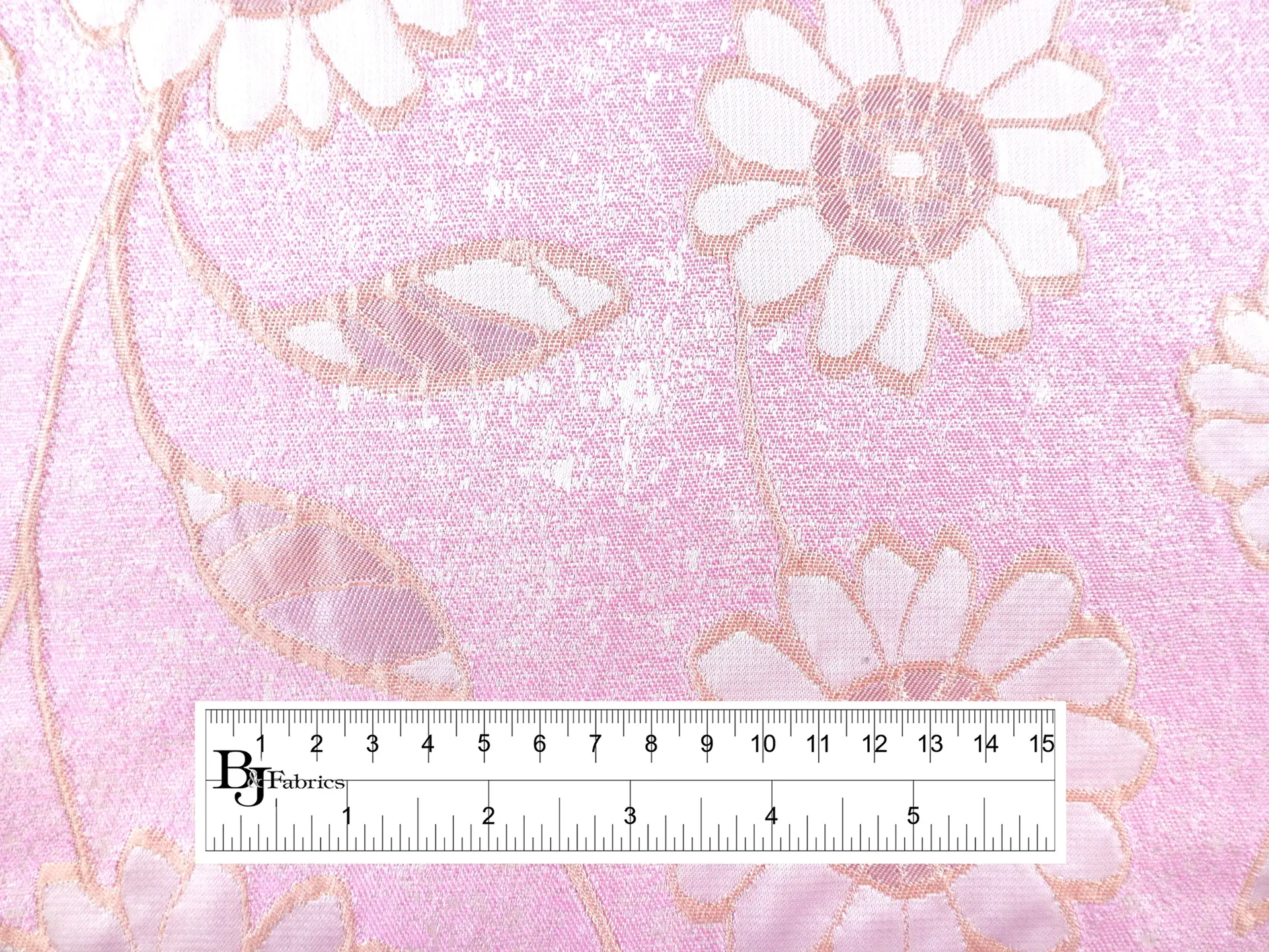 Floral Brocade with Daisies in Pink