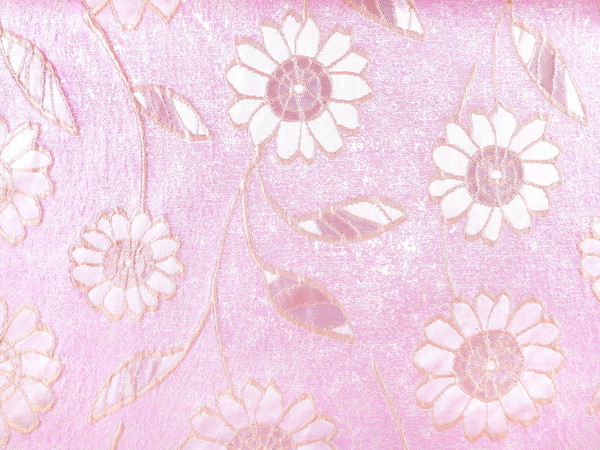 Floral Brocade with Daisies in Pink