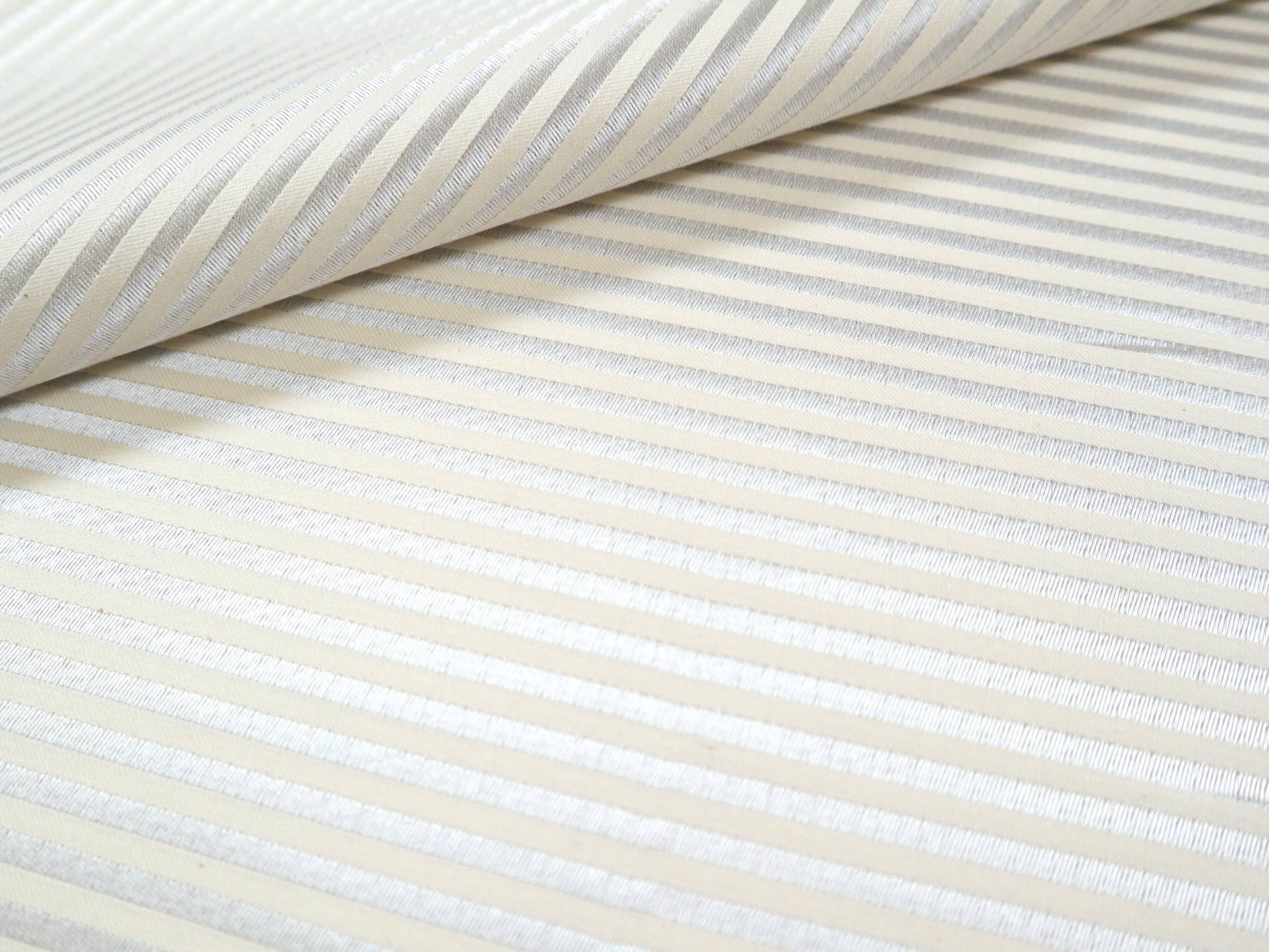 Metallic Stripe in Off White & Silver