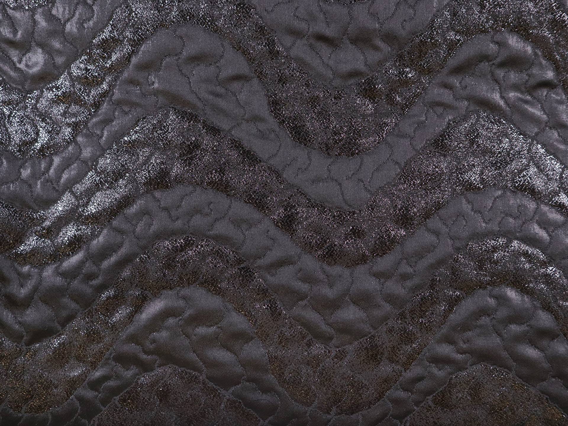 Double Faced Metallic Brocade in Black