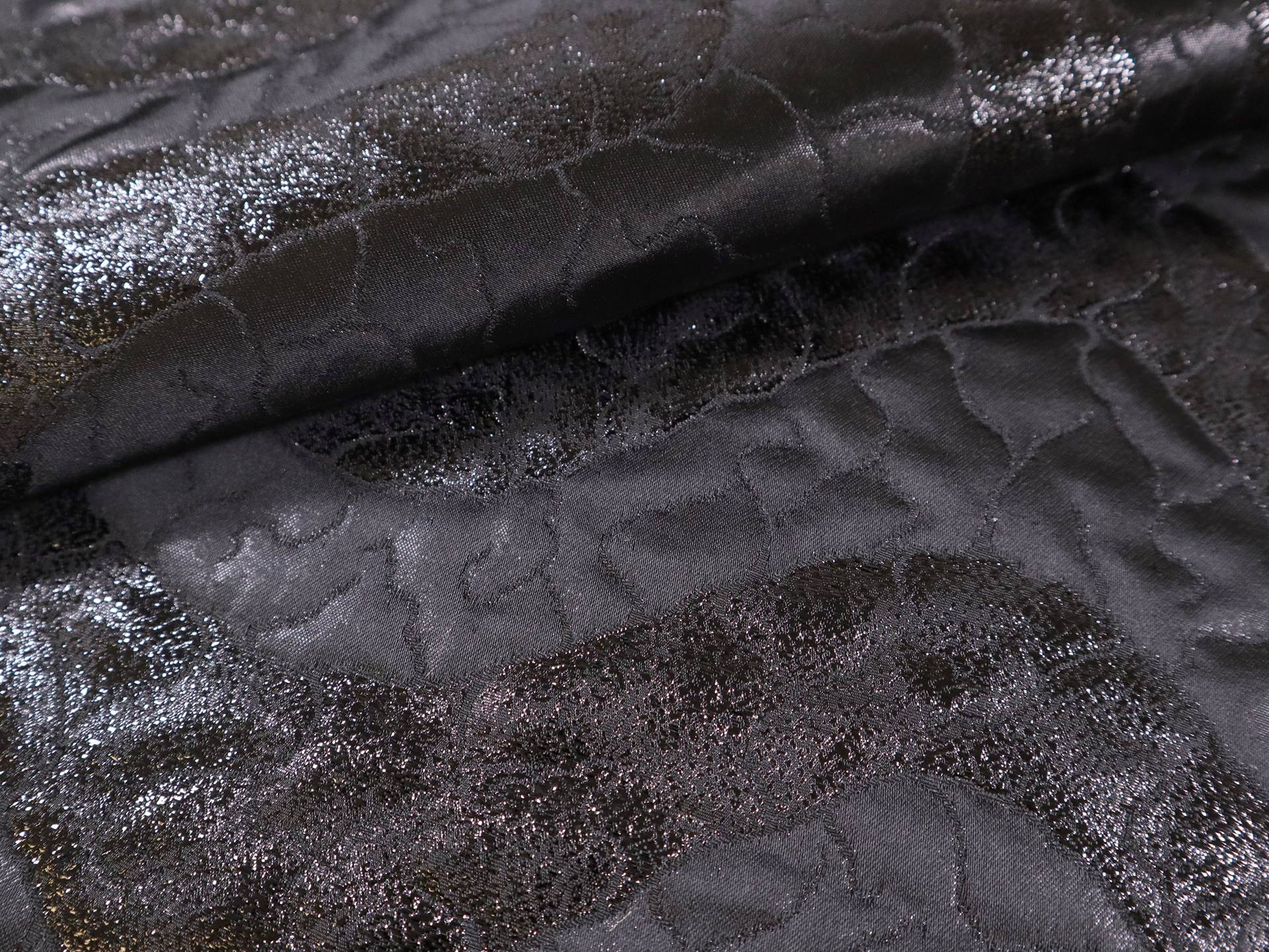 Double Faced Metallic Brocade in Black